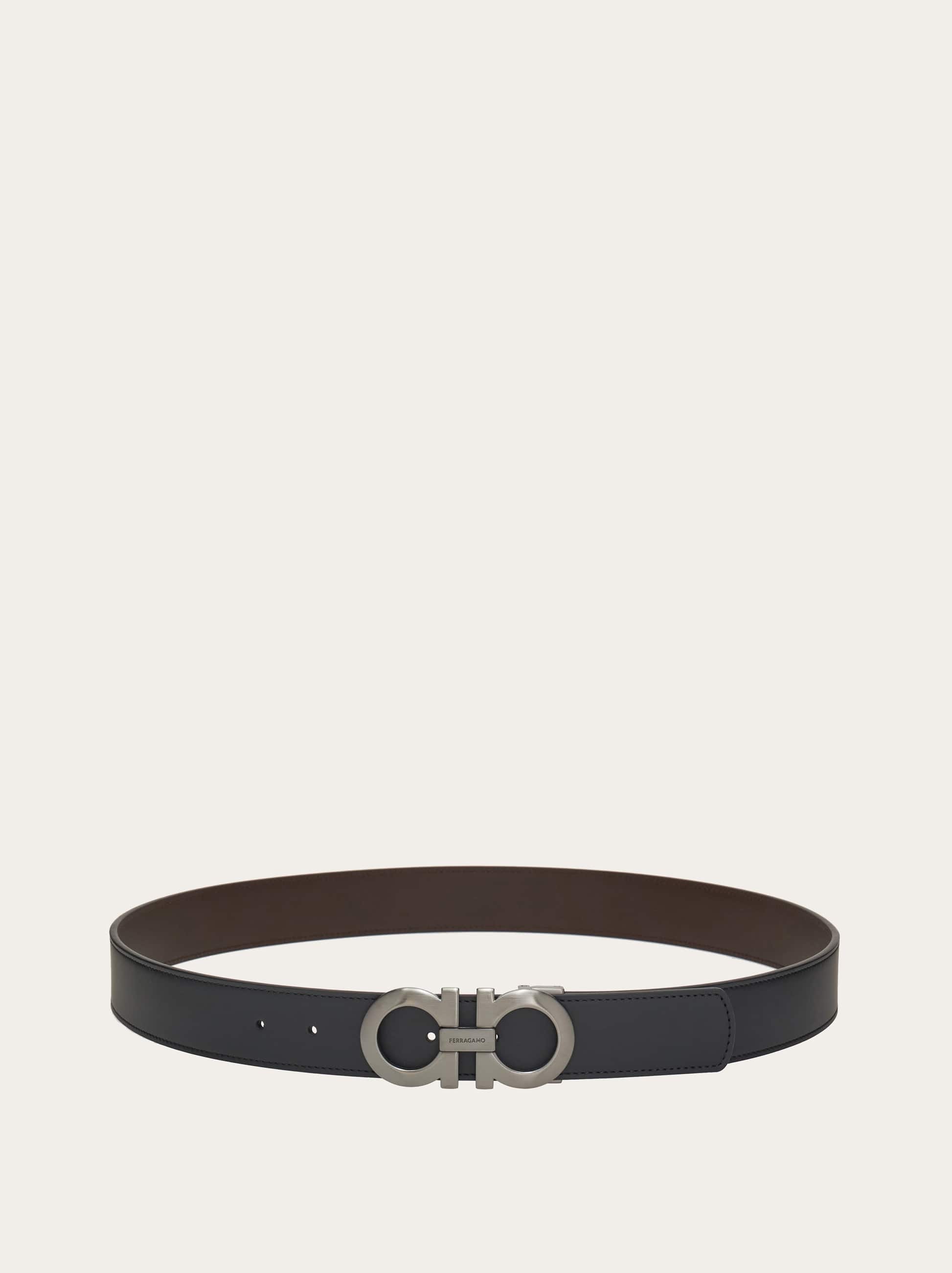  Ferragamo Herren Verstellbarer Gancini Wendegürtel Schwarz 