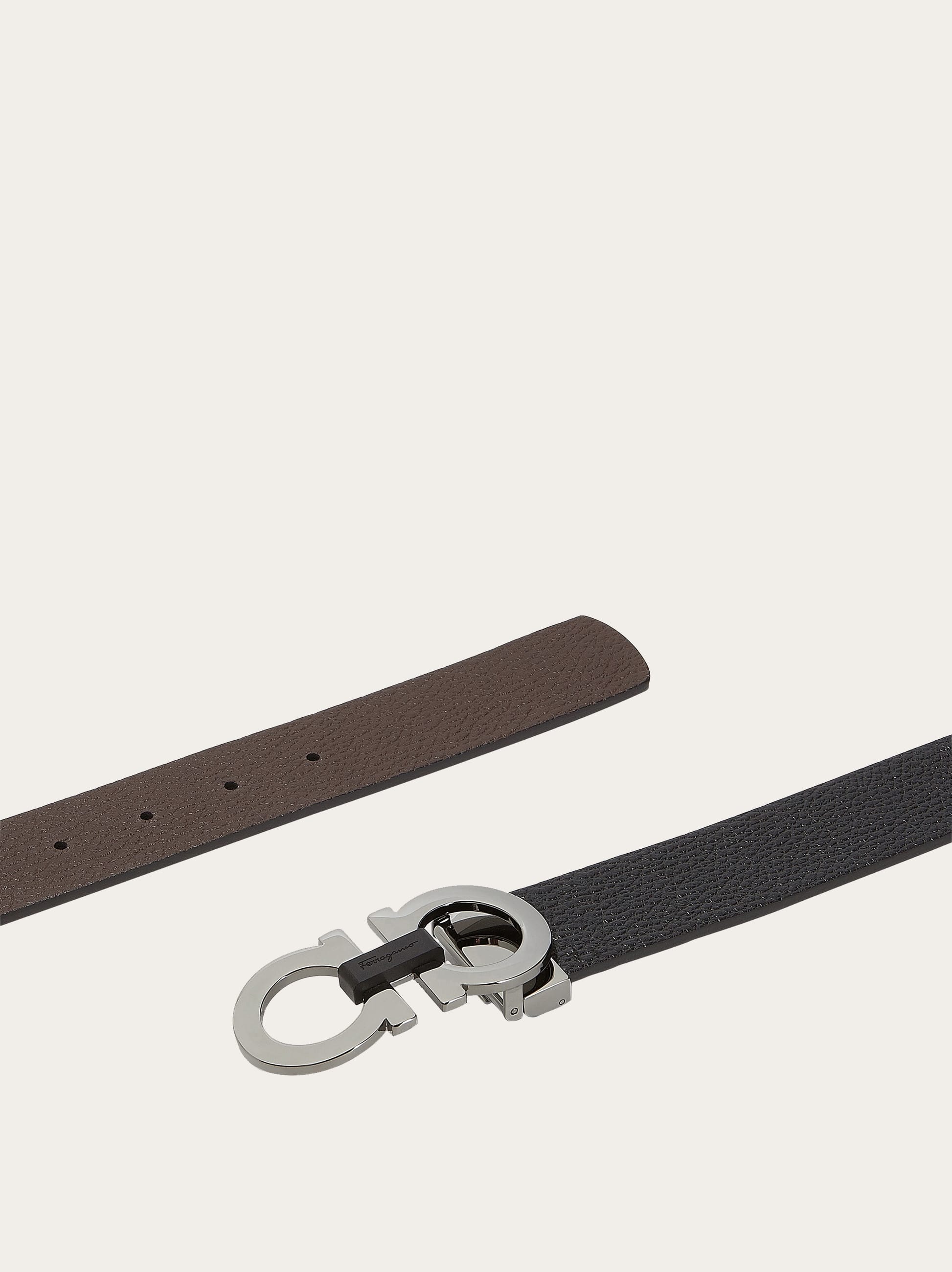  Ferragamo Herren Verstellbarer Gancini Wendegürtel Schwarz 