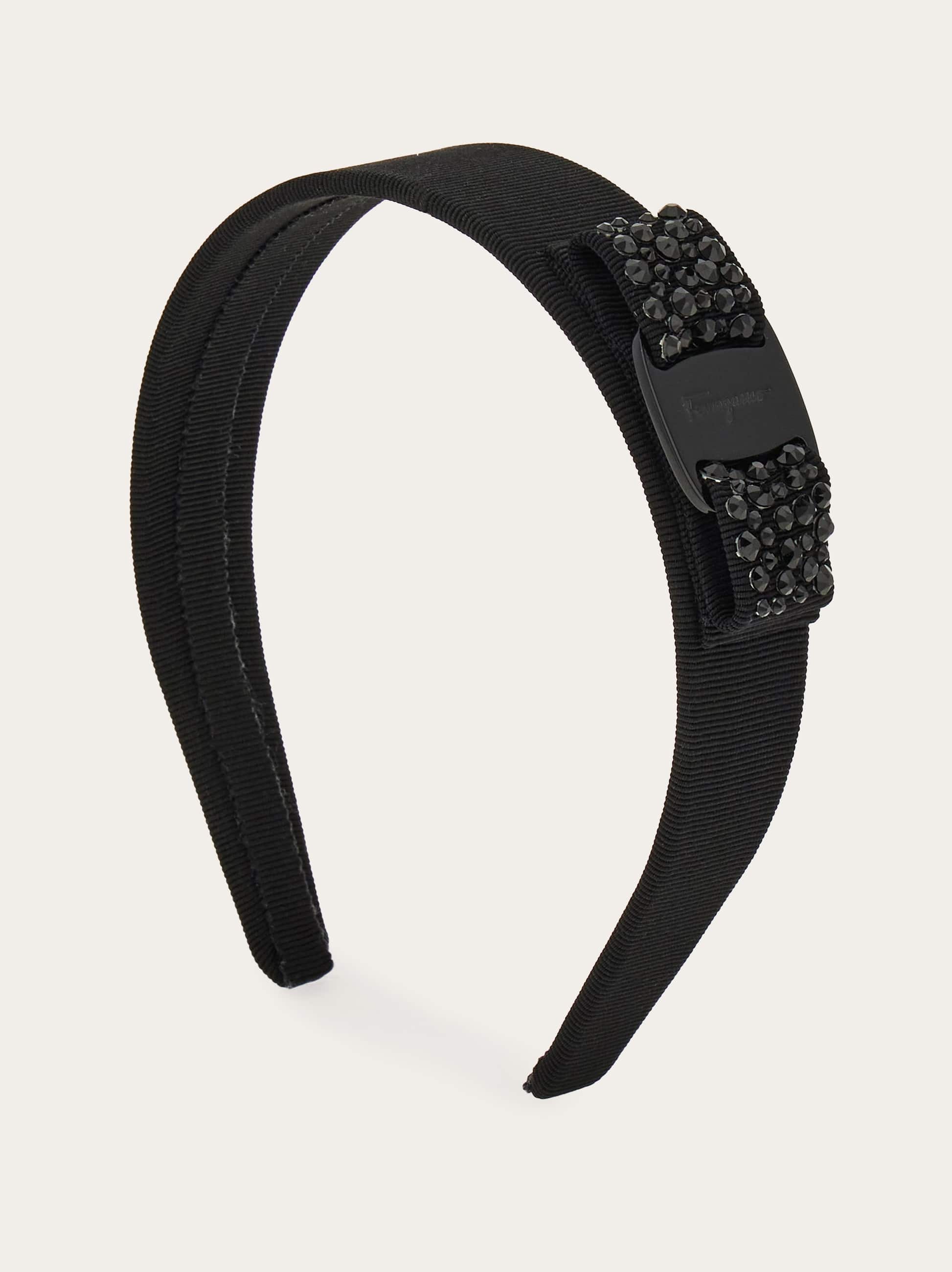 Ferragamo Donna Nero - Cerchietto Con Fiocco E Cristalli Swarovski - Accessories - One Size - Immagine 3