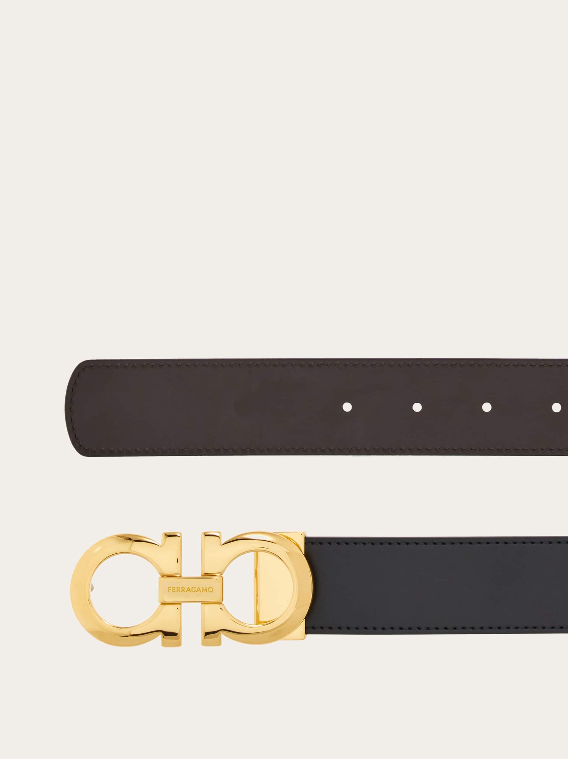  Ferragamo Herren Verstellbarer Gancini Wendegürtel Schwarz 