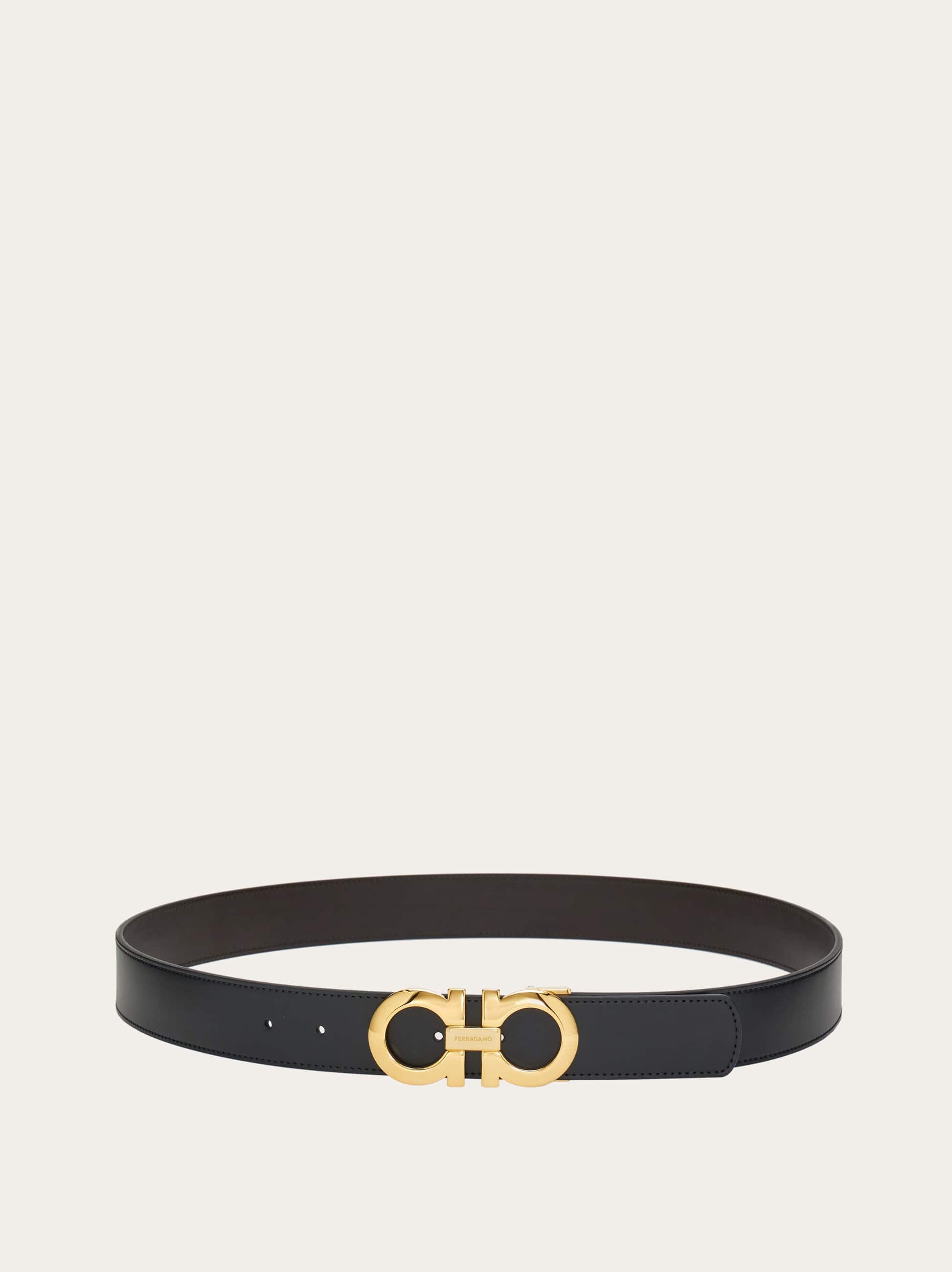  Ferragamo Herren Verstellbarer Gancini Wendegürtel Schwarz 