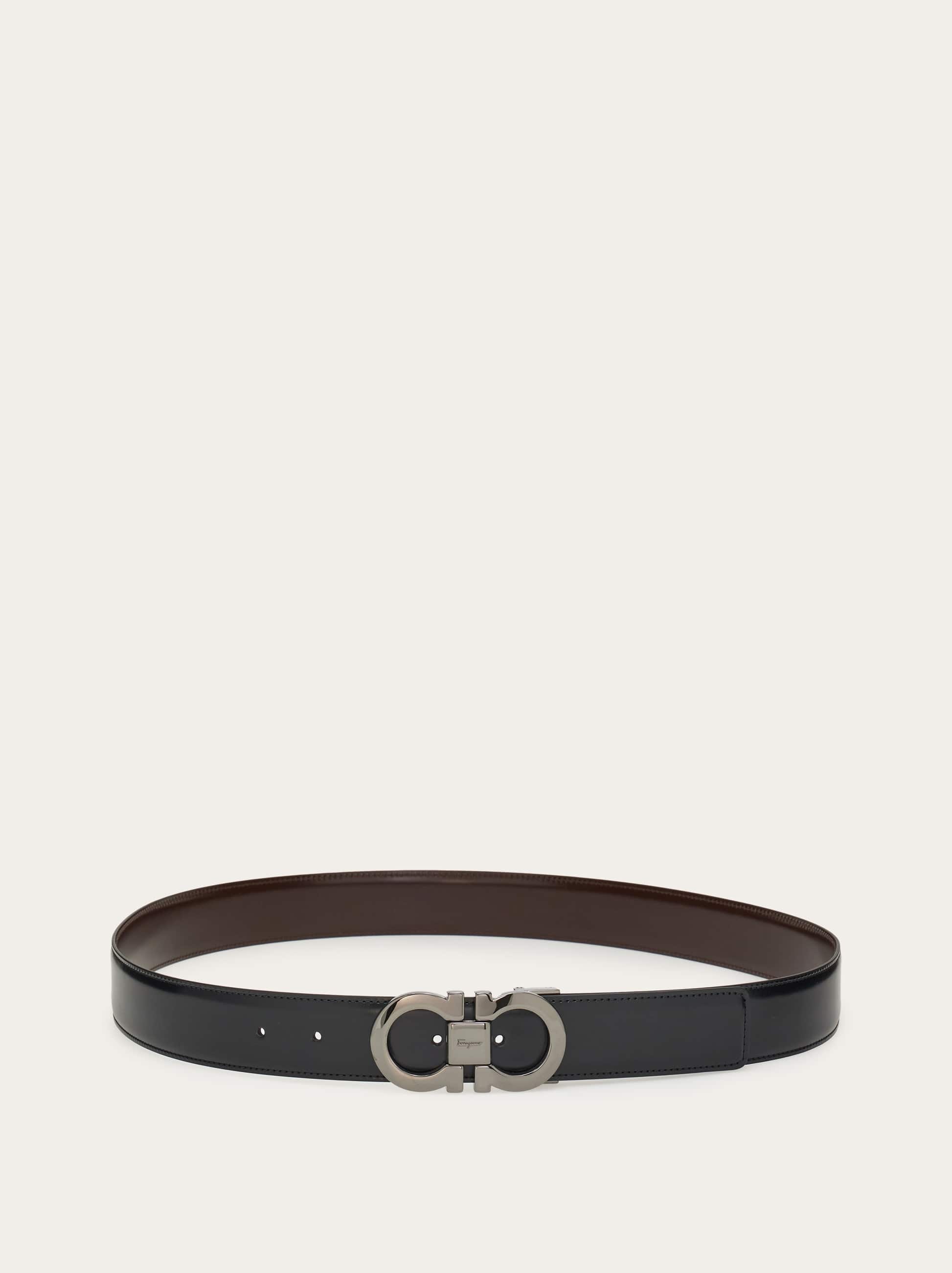 Ferragamo Herren Verstellbarer Gancini Wendegürtel Schwarz 