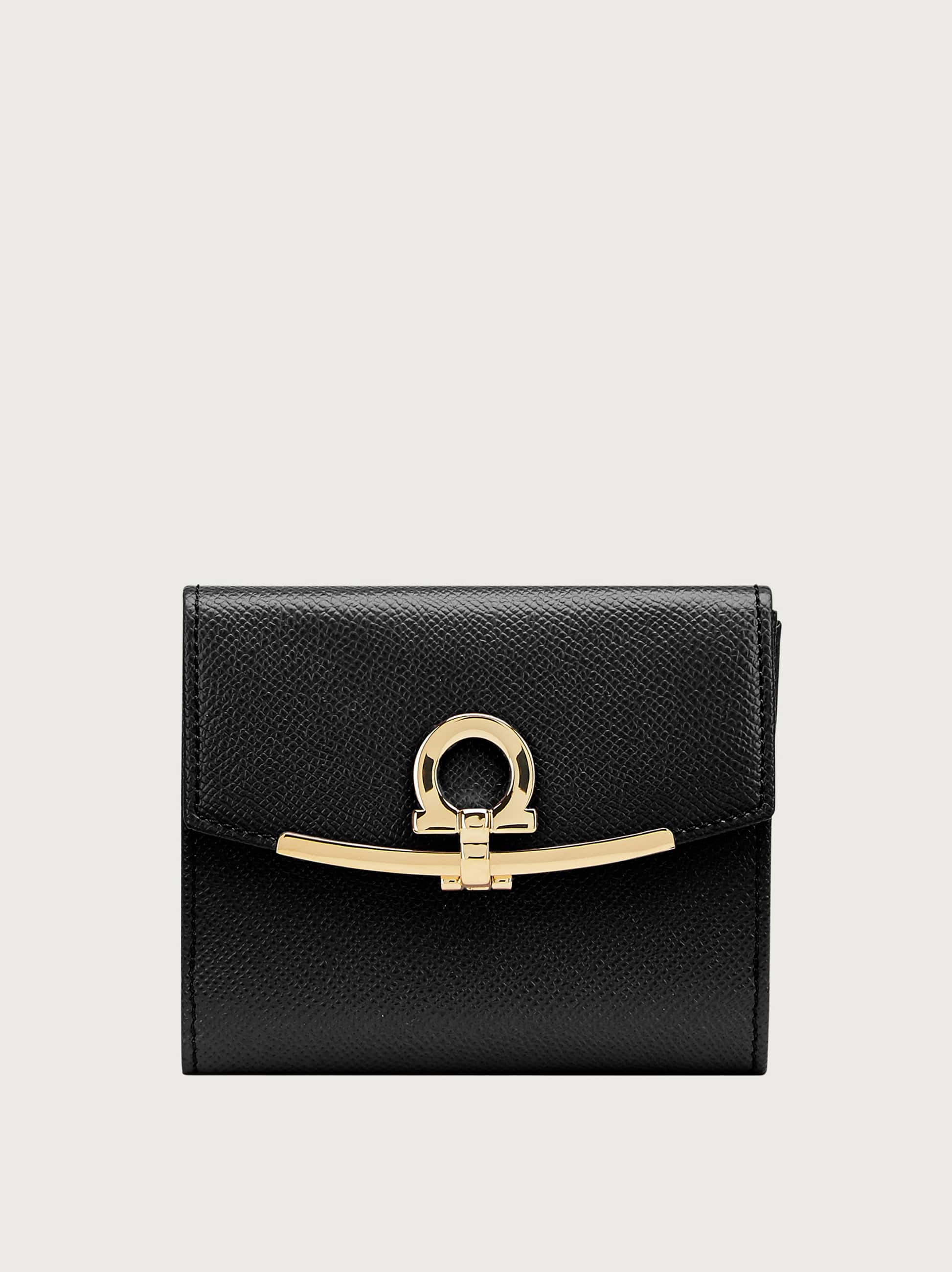 Salvatore Ferragamo Donna Portafoglio piccolo Gancini Nero