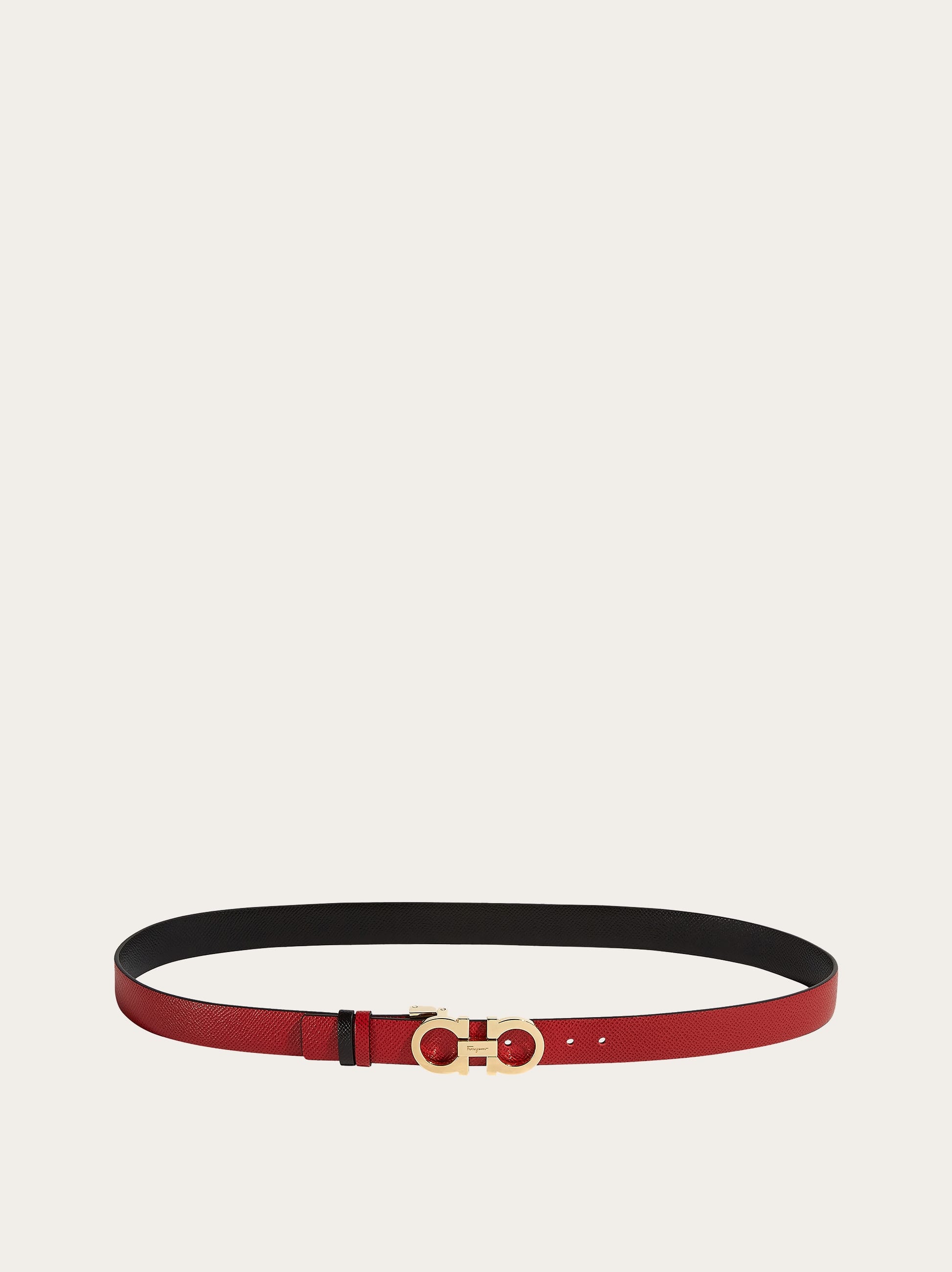  Ferragamo Damen Verstellbarer Gancini-wendegürtel Rot 