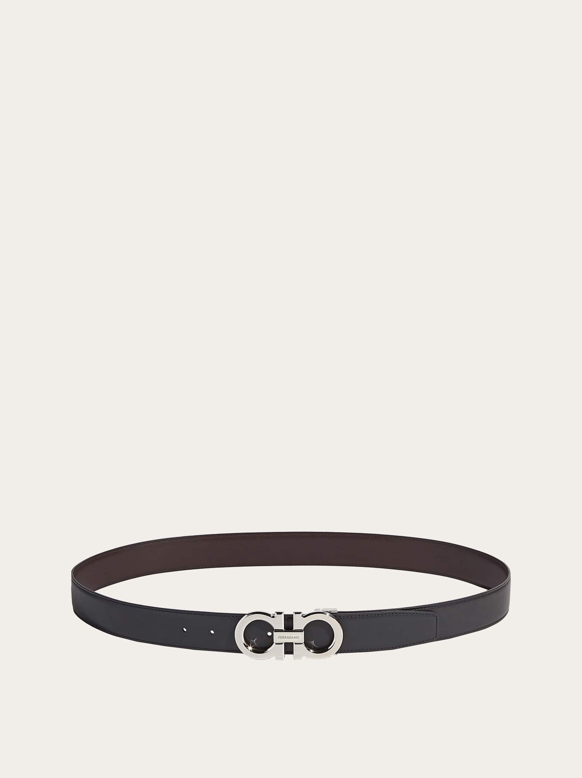  Ferragamo Herren Verstellbarer Gancini Wendegürtel Schwarz 