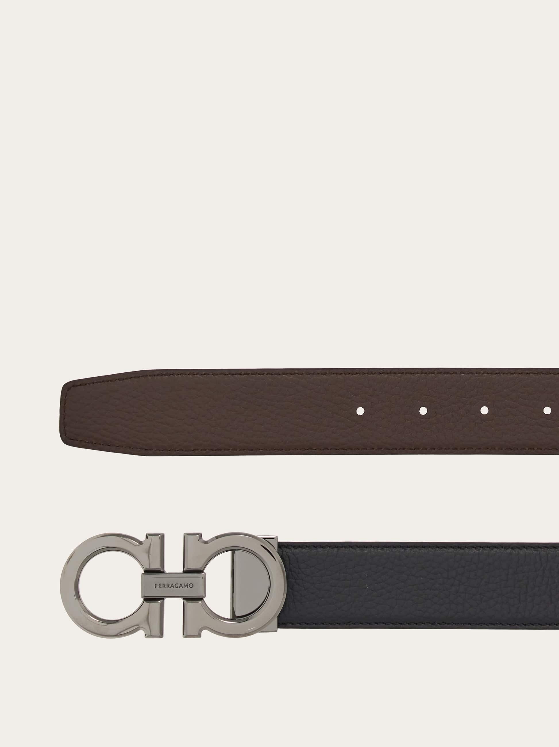  Ferragamo Herren Verstellbarer Gancini Wendegürtel Schwarz 
