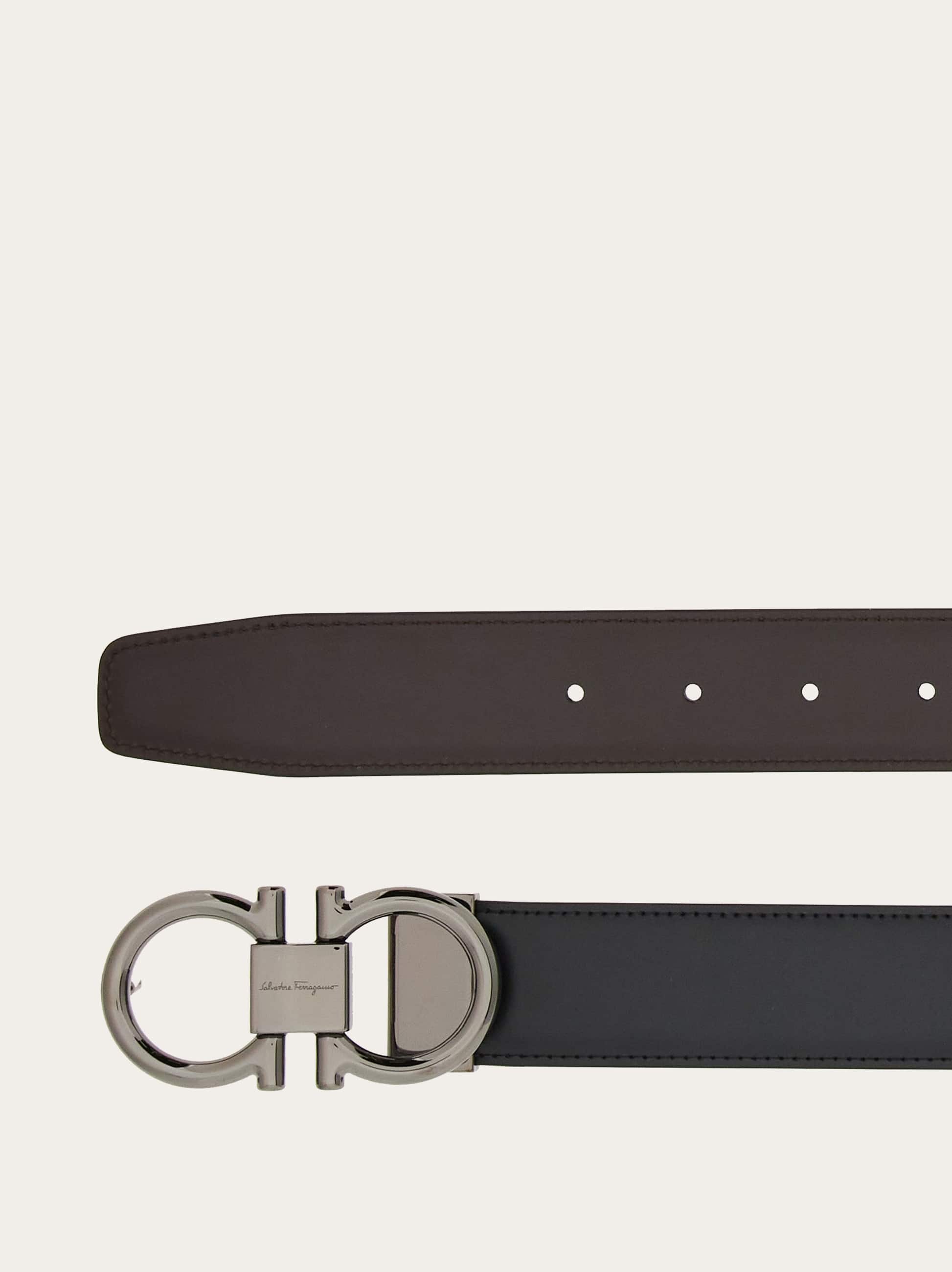  Ferragamo Herren Verstellbarer Gancini Wendegürtel Schwarz 
