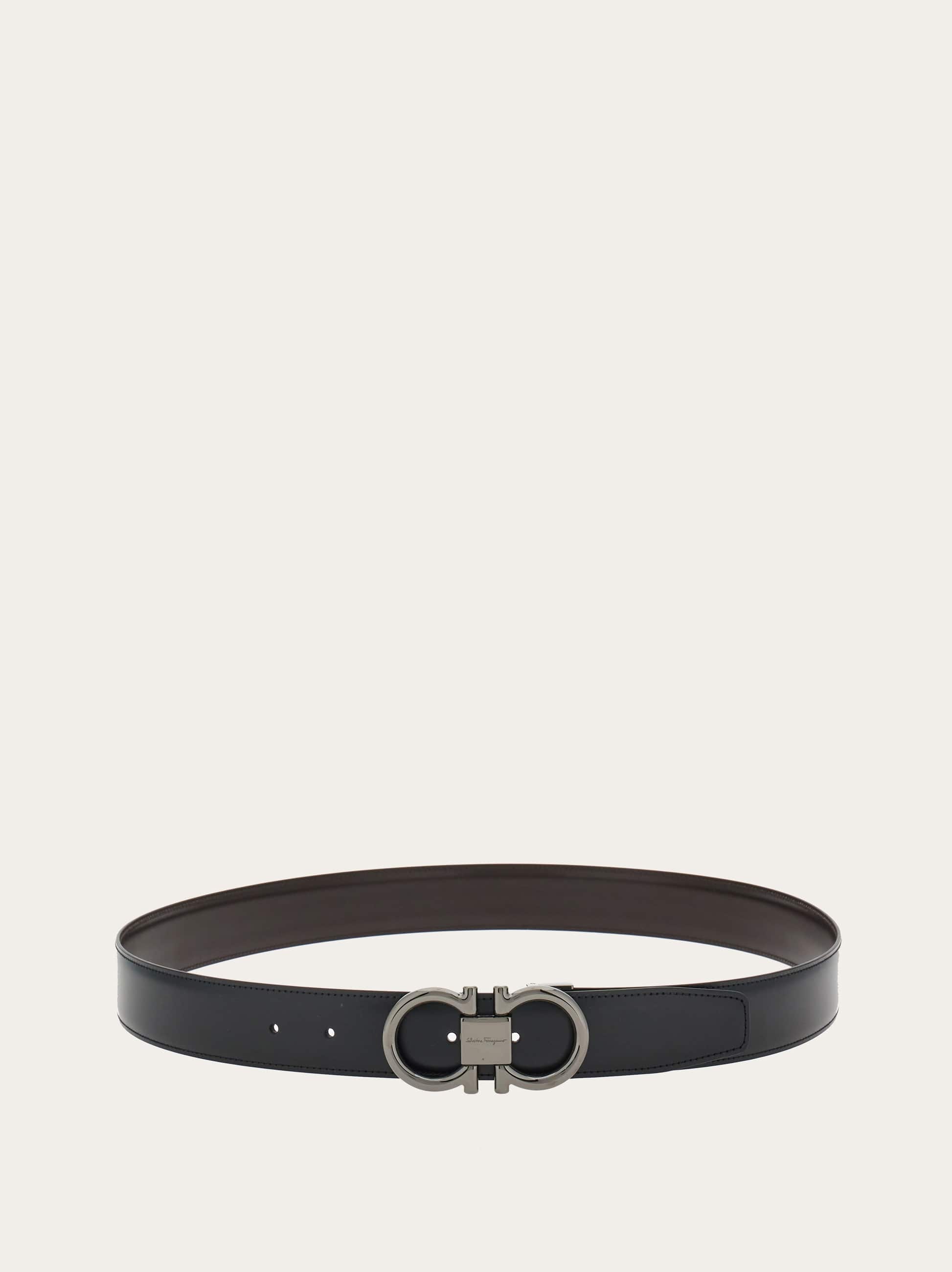  Ferragamo Herren Verstellbarer Gancini Wendegürtel Schwarz 