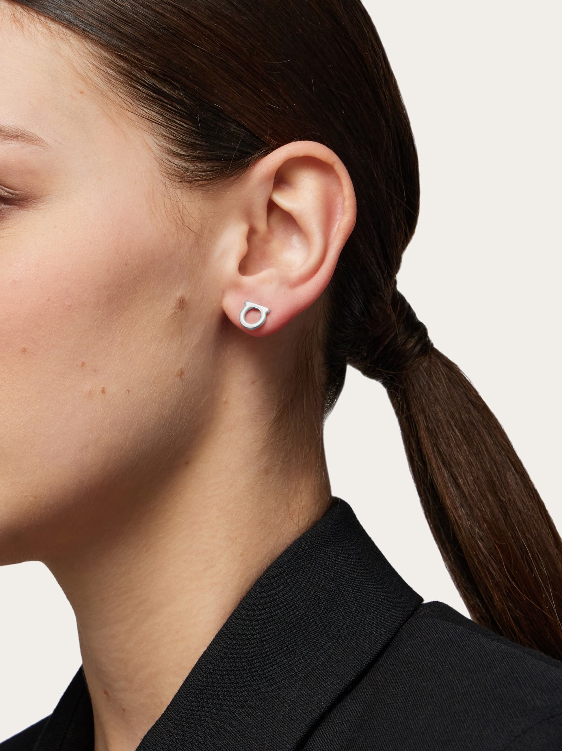  Ferragamo Damen Ohrringe Mit Gancini-detail (s) Silber 
