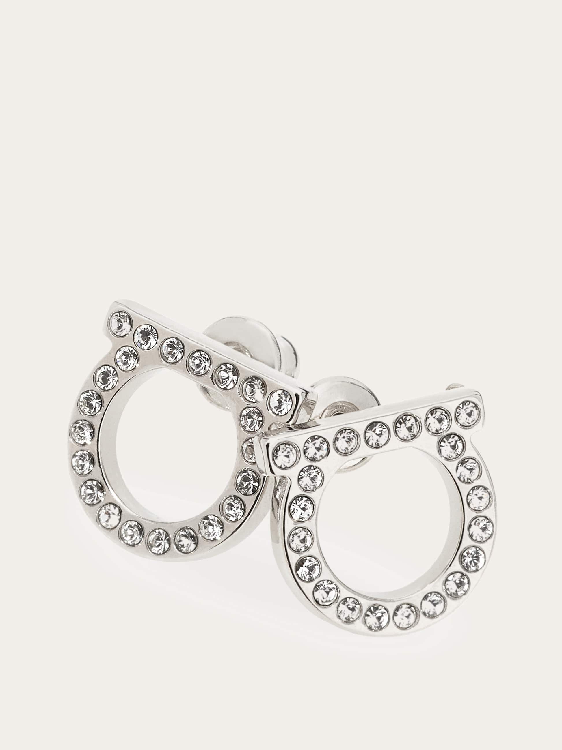  Ferragamo Damen Gancini- Ohrstecker Mit Kristallen (l) Silber 