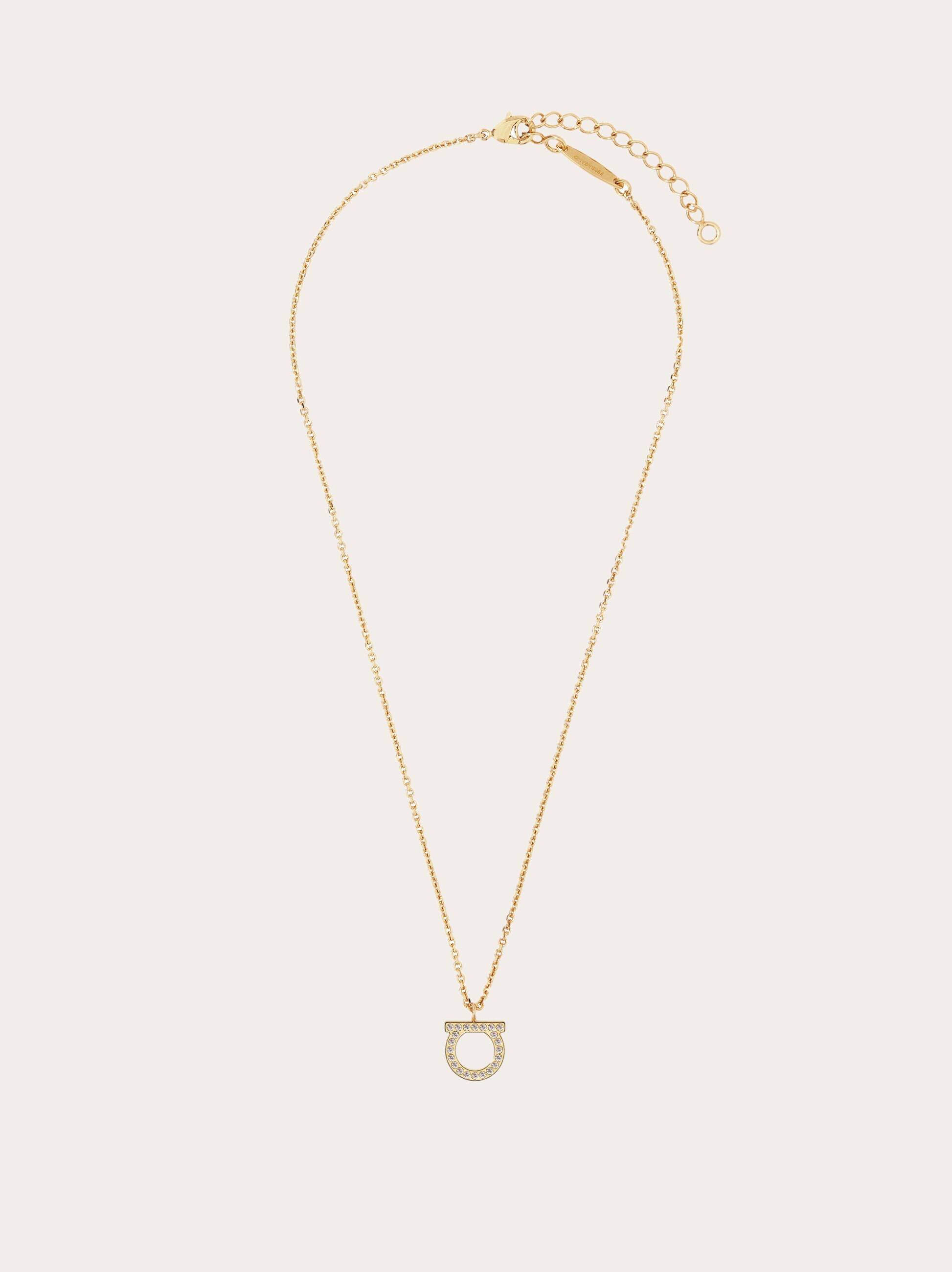 Salvatore Ferragamo Women Large Gancini crystal necklace Gold