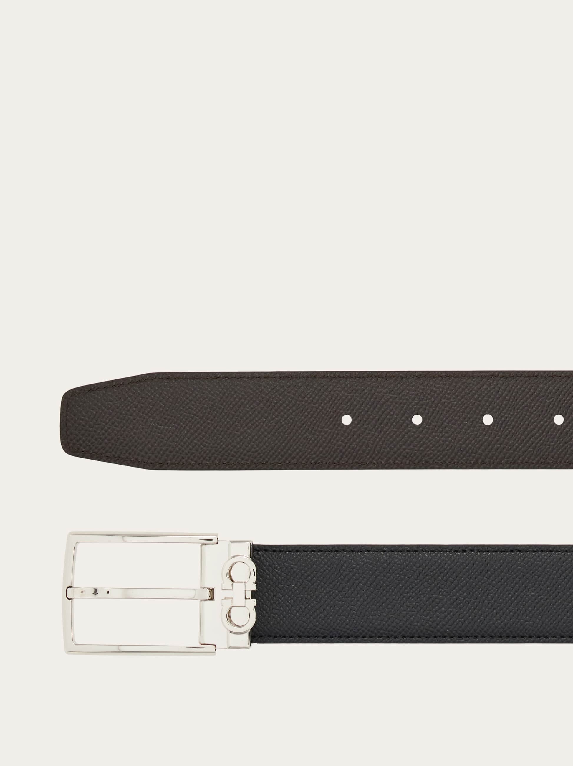  Ferragamo Herren Verstellbarer Gancini-wendegürtel Schwarz 