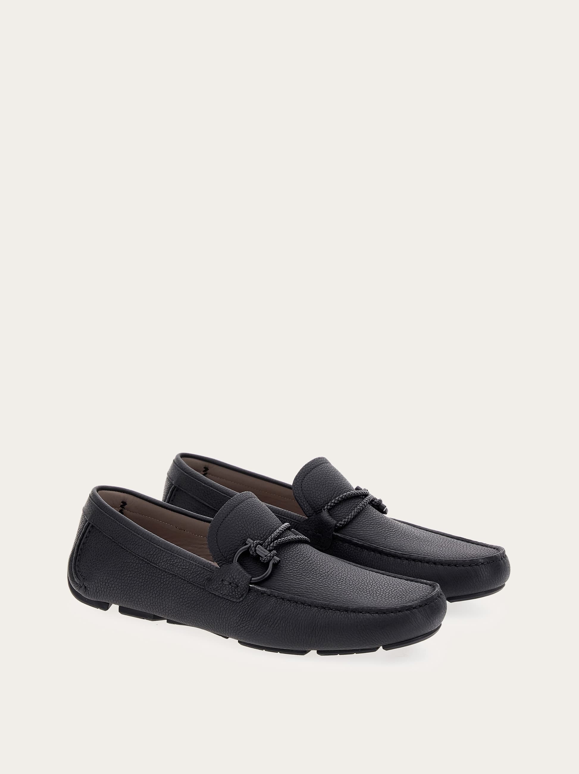 Ferragamo Herren Driver Mokassin Mit Gancini-element Schwarz Größe 40 