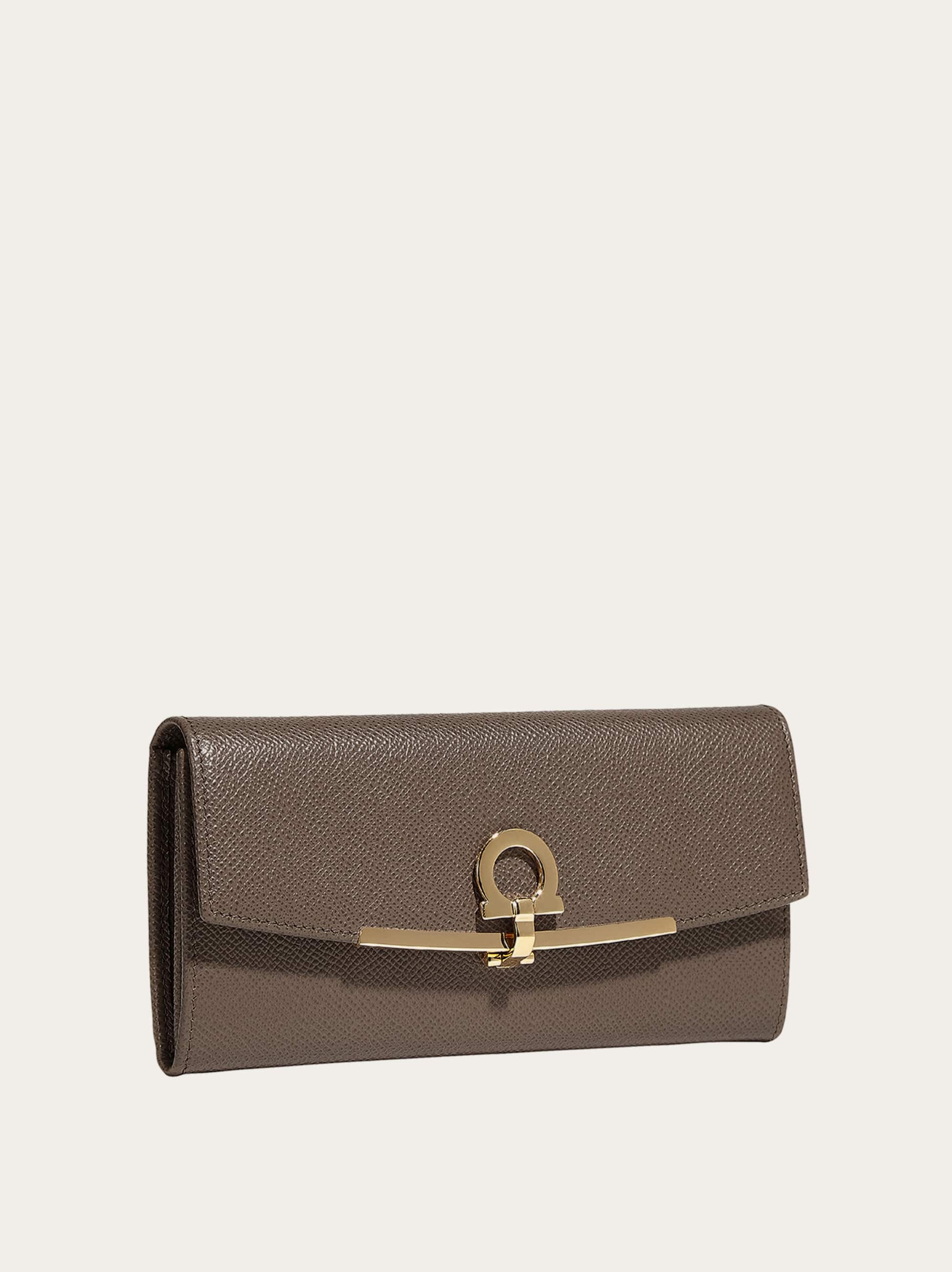  Ferragamo Damen Gancini-brieftasche Continental Beige 