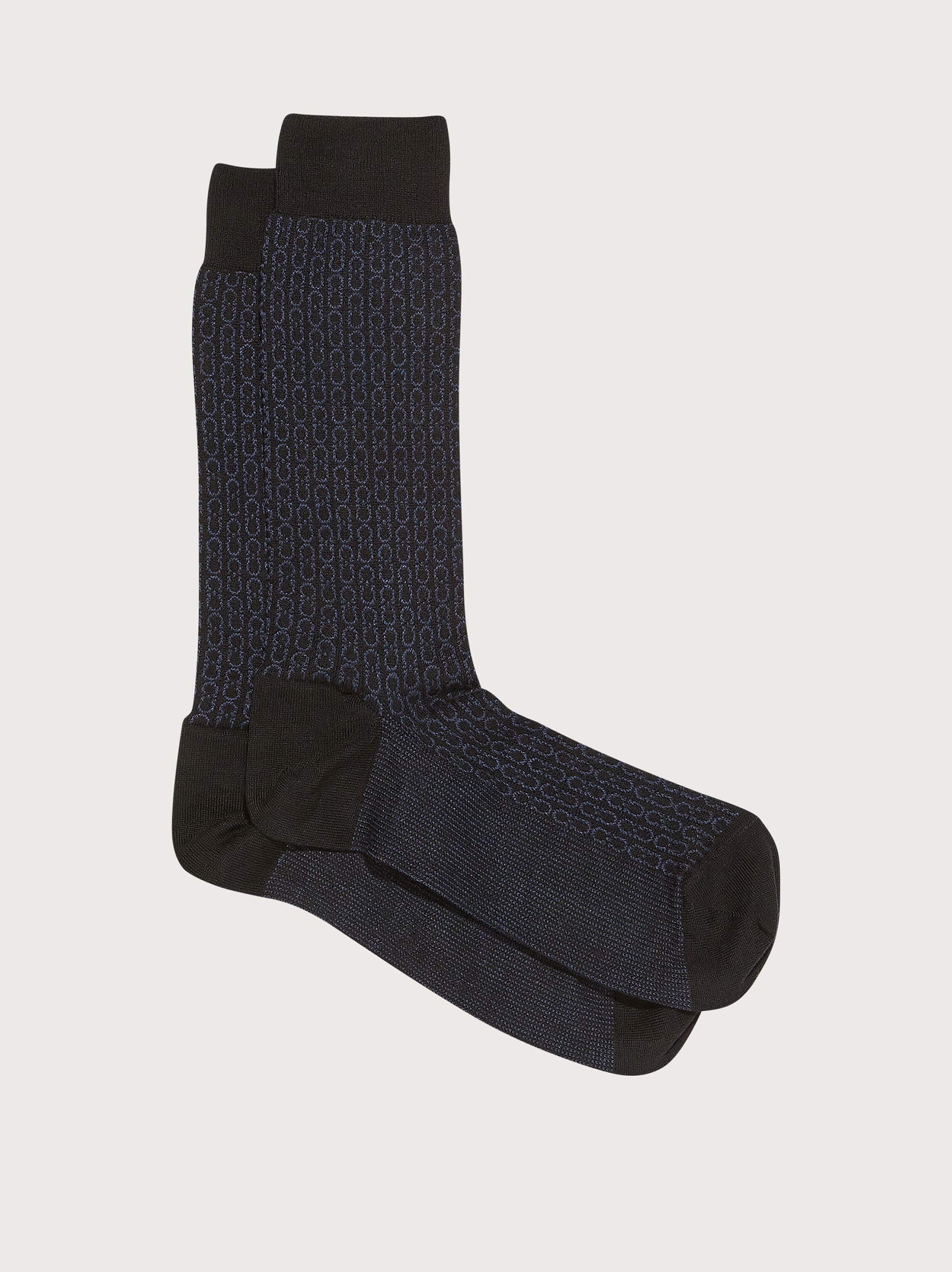Salvatore Ferragamo Men Medium Gancini sock Black