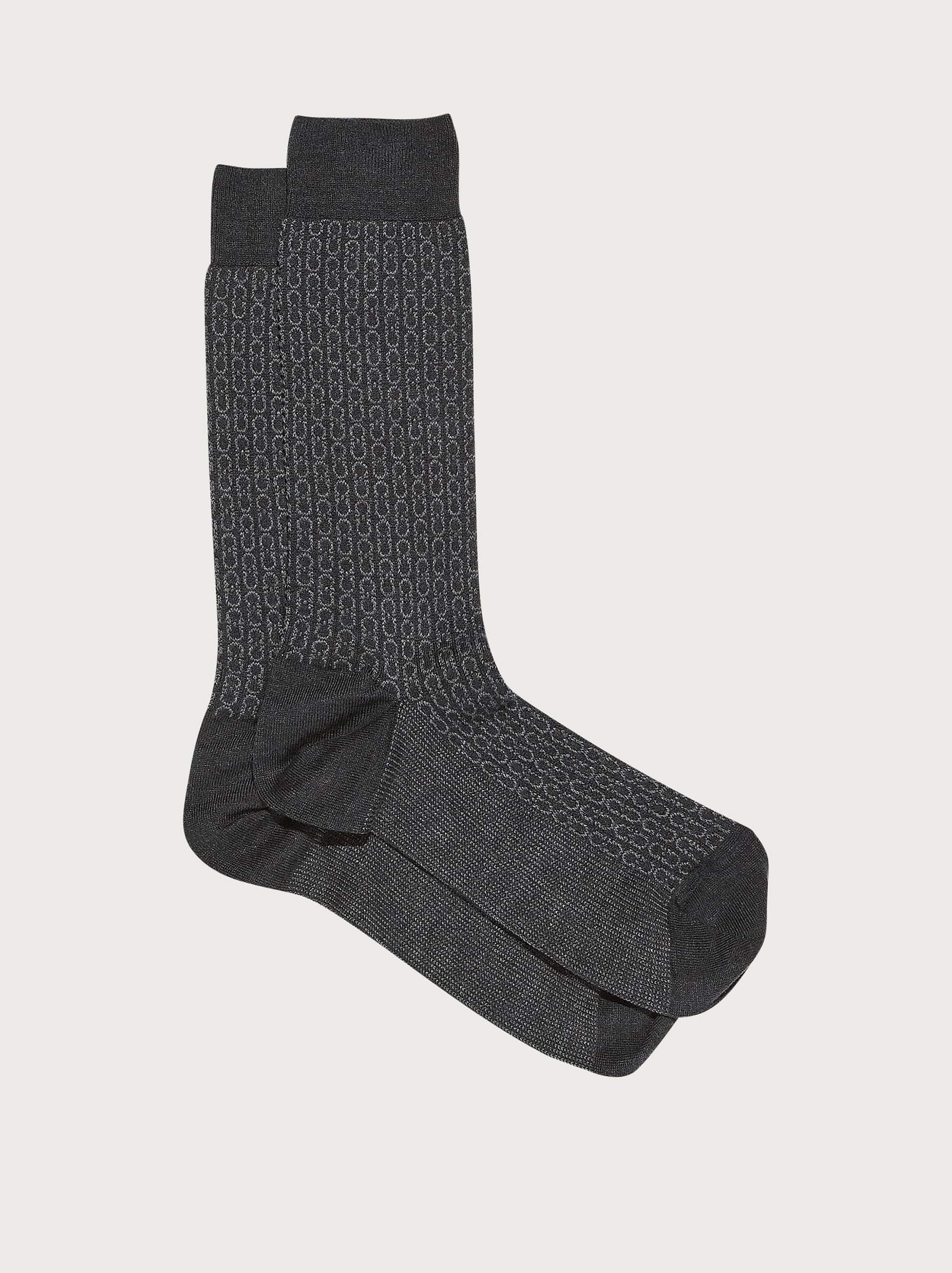 Salvatore Ferragamo Men Medium Gancini sock Grey