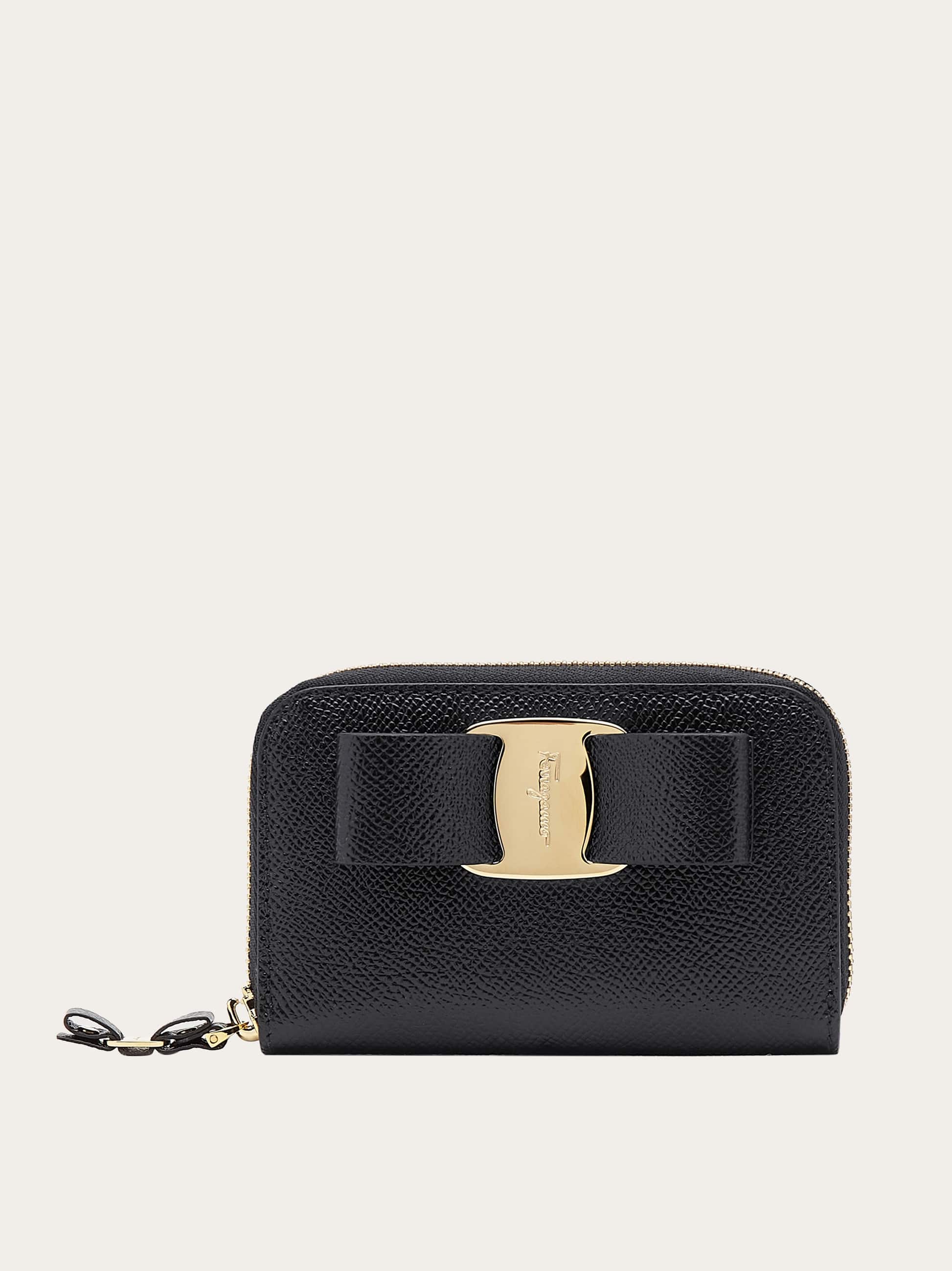 Salvatore Ferragamo Donna Porta Biglietti Fiocco Vara Nero