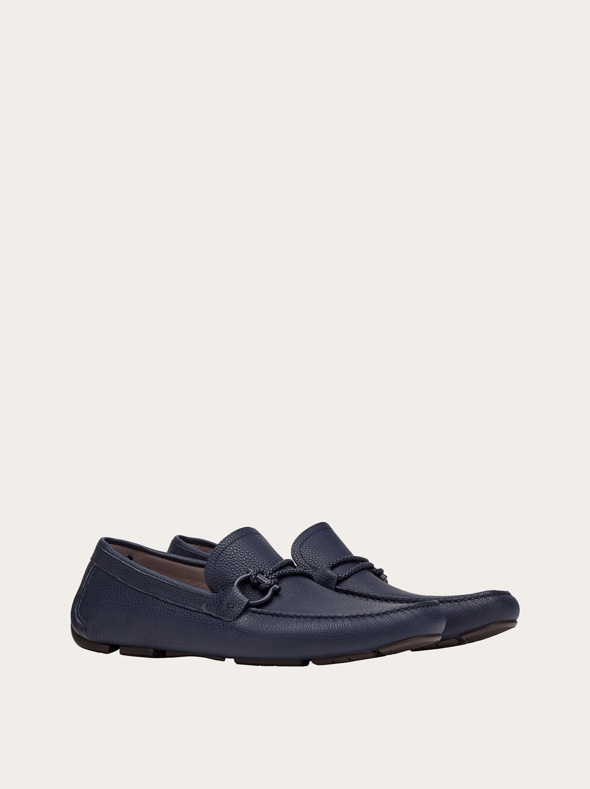  Ferragamo Herren Driver Mokassin Mit Gancini-element Blau Größe 40 