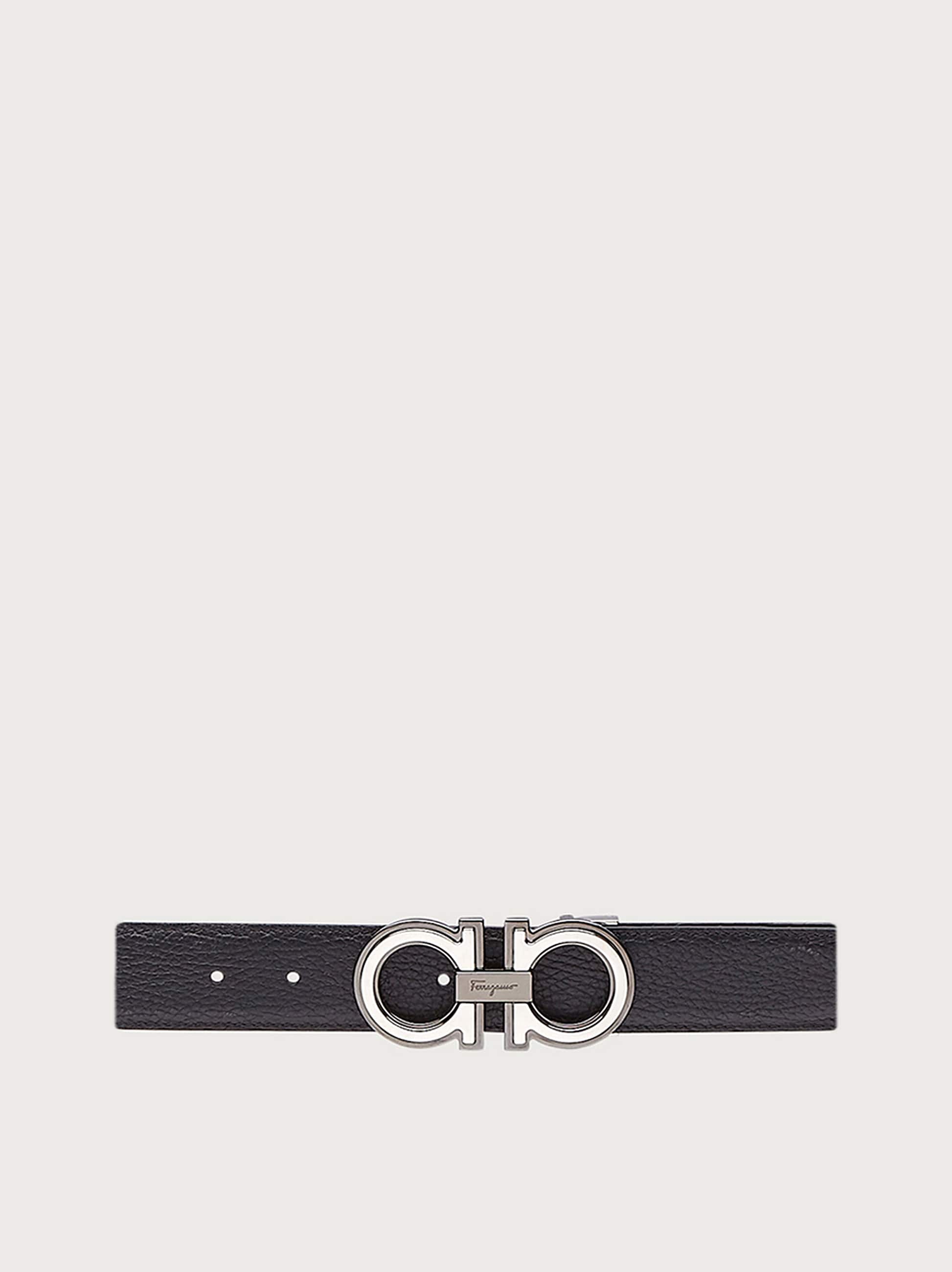 Salvatore Ferragamo Men Reversible and adjustable Gancini belt Black/hickory