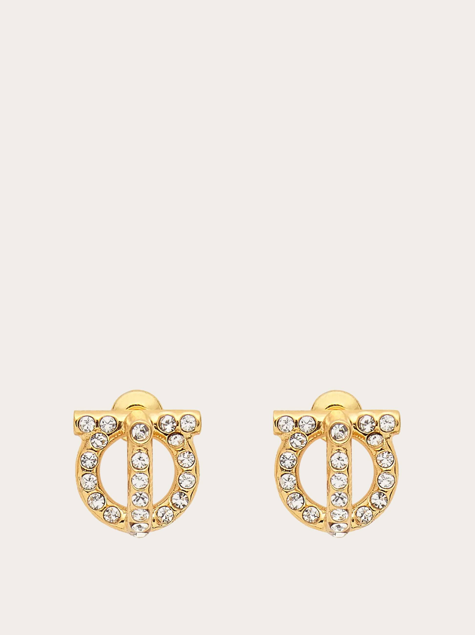 Salvatore Ferragamo Donna Orecchini Gancini con cristalli Oro