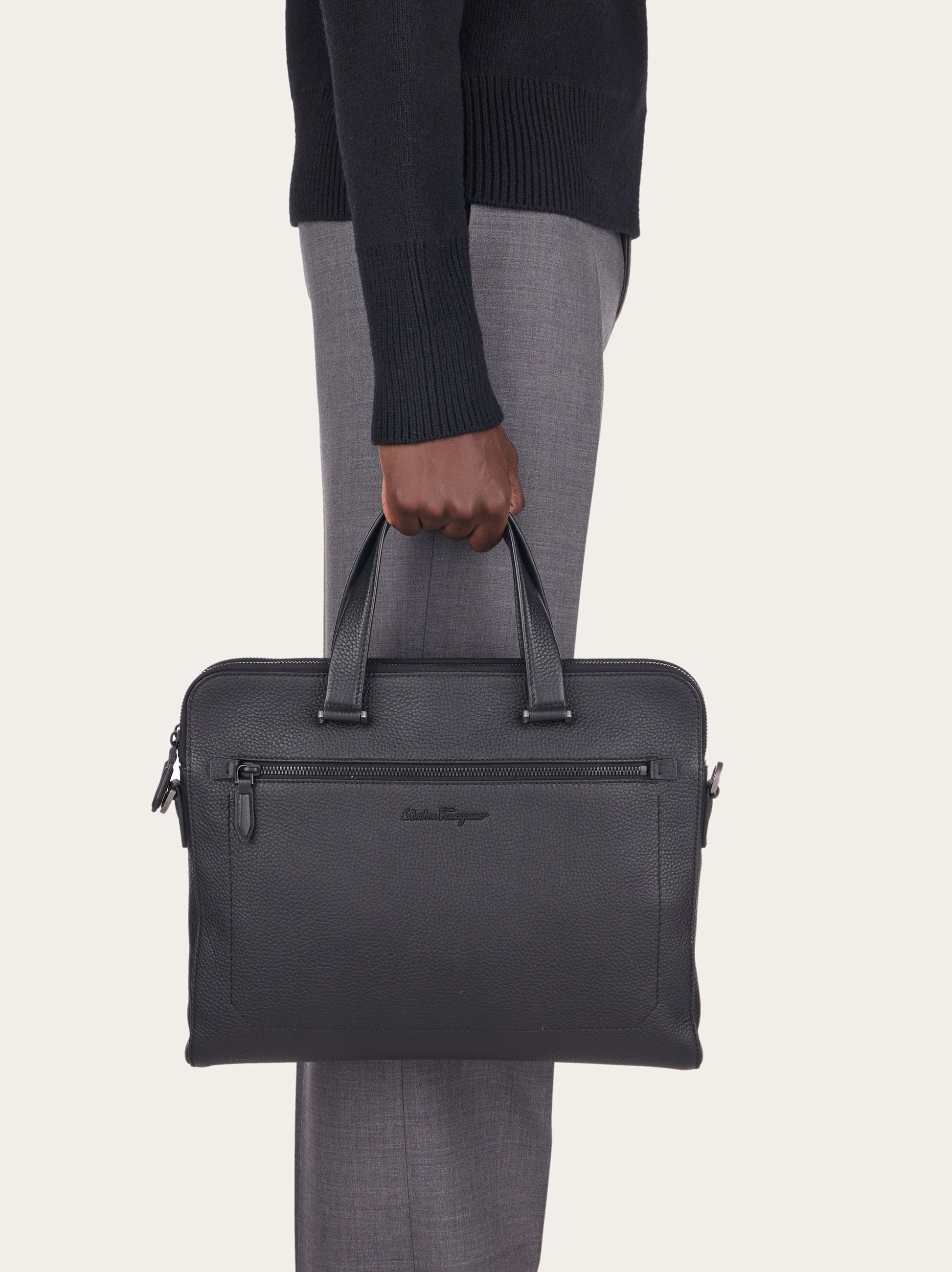  Ferragamo Herren Aktentasche Schwarz 