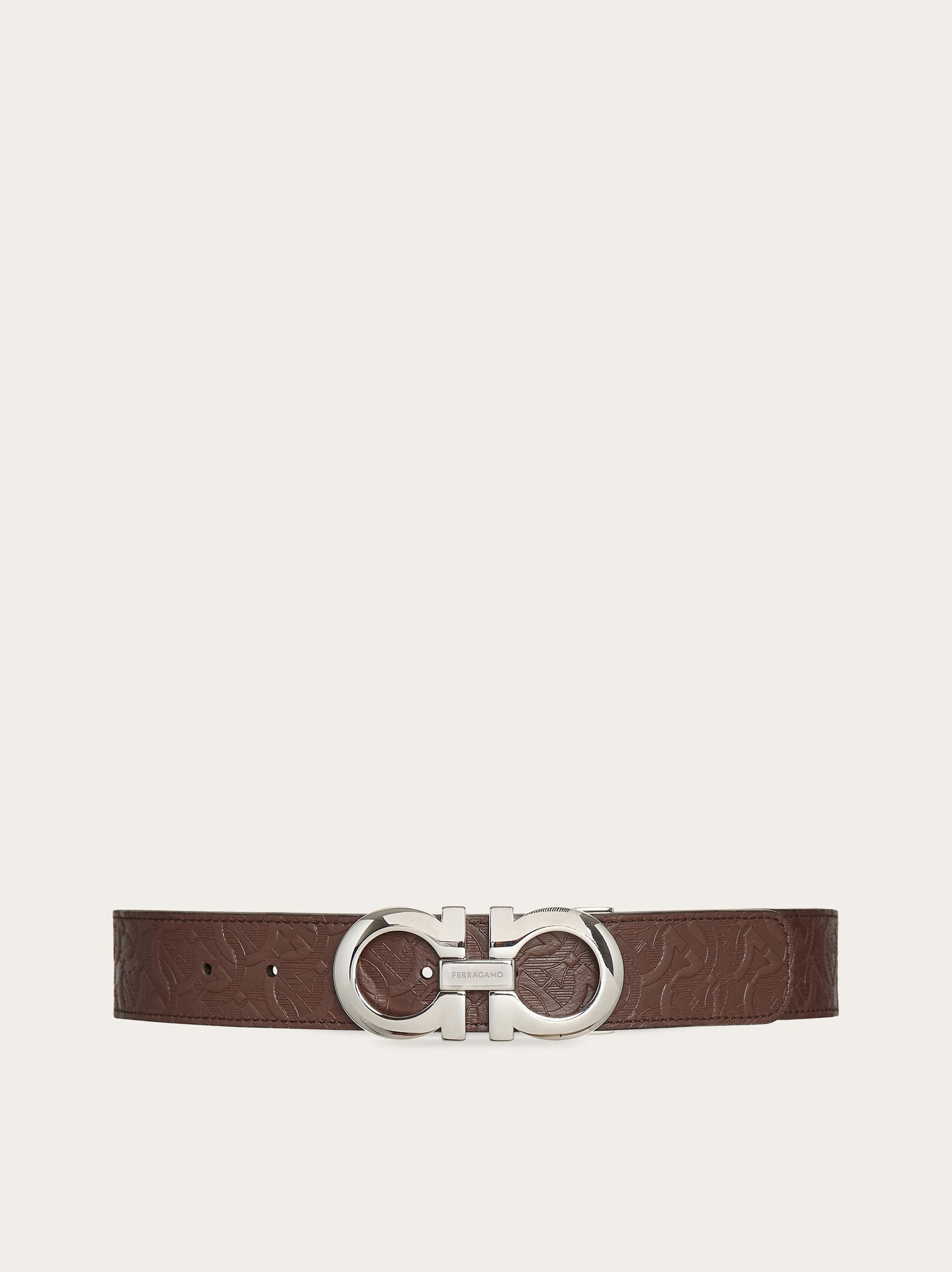Salvatore Ferragamo Men Reversible and adjustable Gancini belt Brown