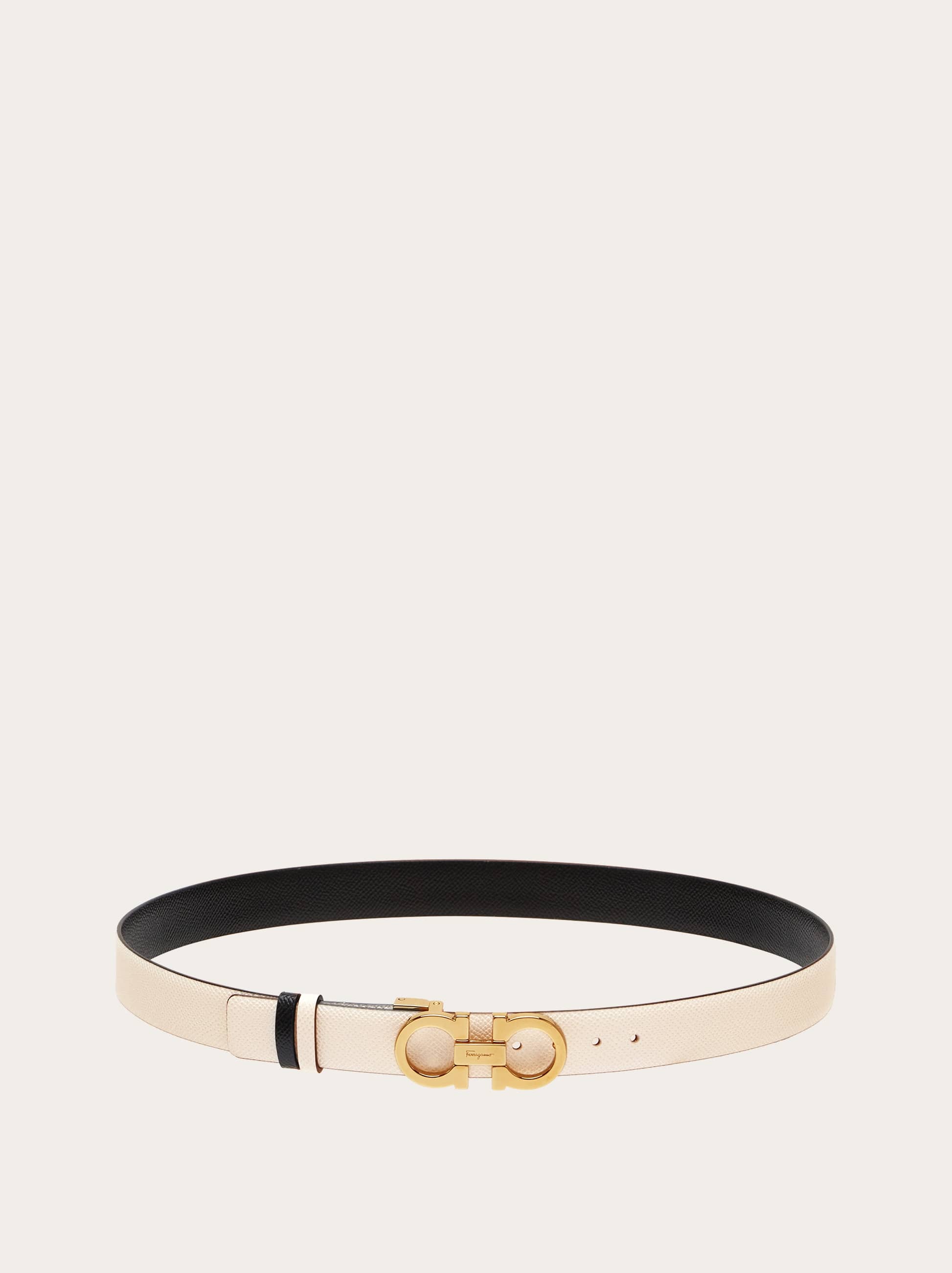  Ferragamo Damen Verstellbarer Gancini-wendegürtel Weiß 