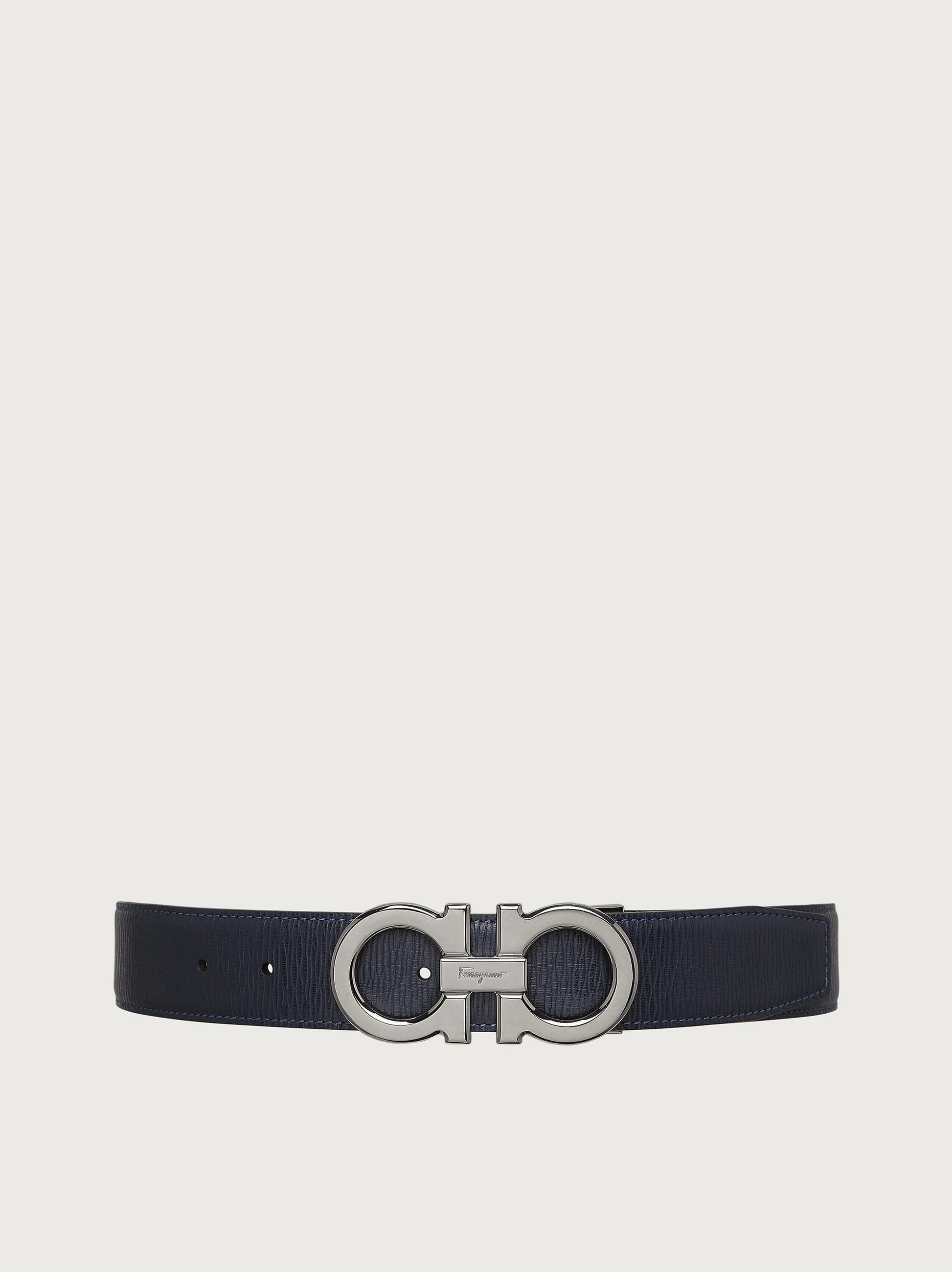 Ferragamo Reversible And Adjustable Gancini Belt In Blue