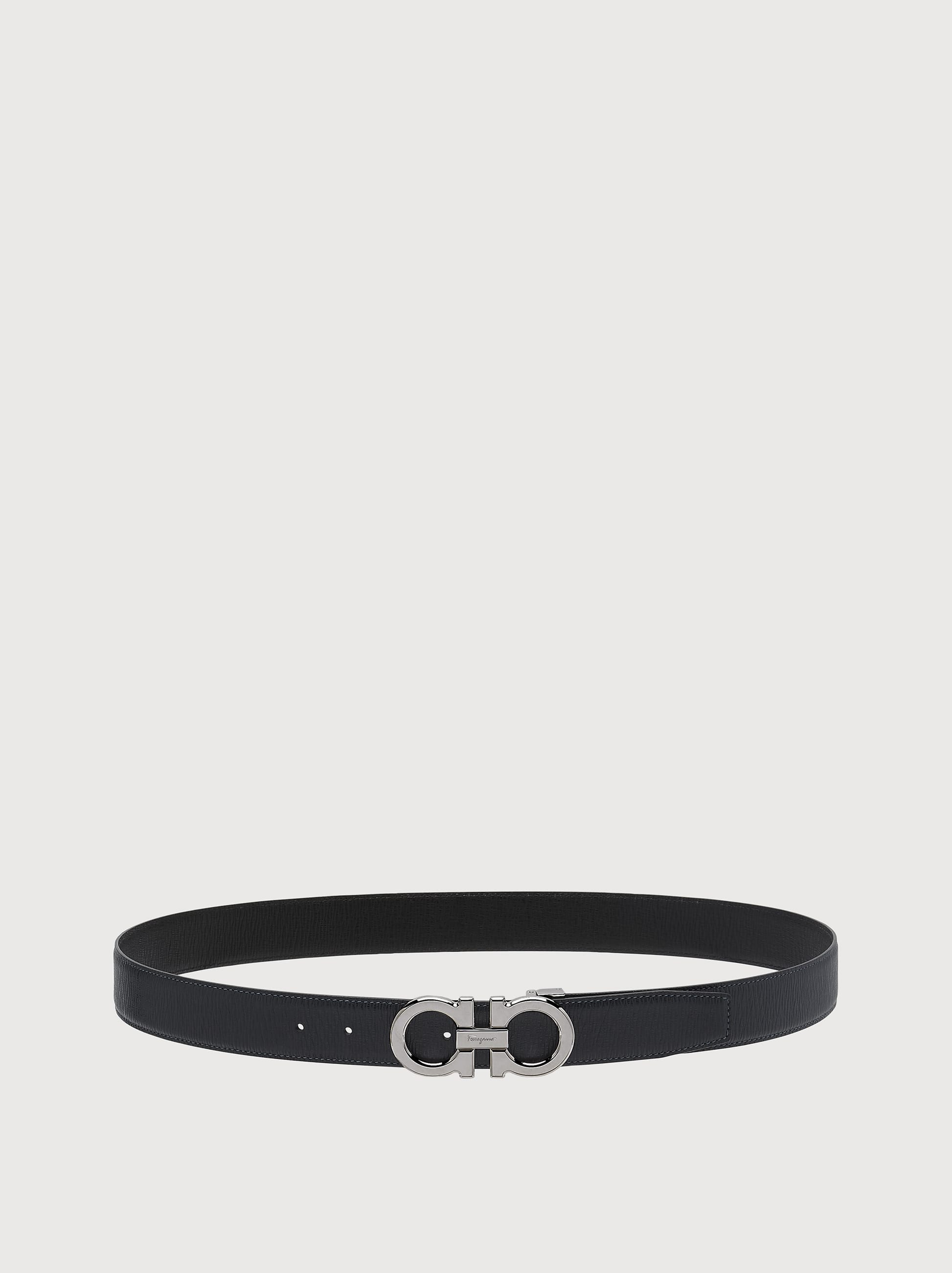Ferragamo Reversible And Adjustable Gancini Belt In Blue