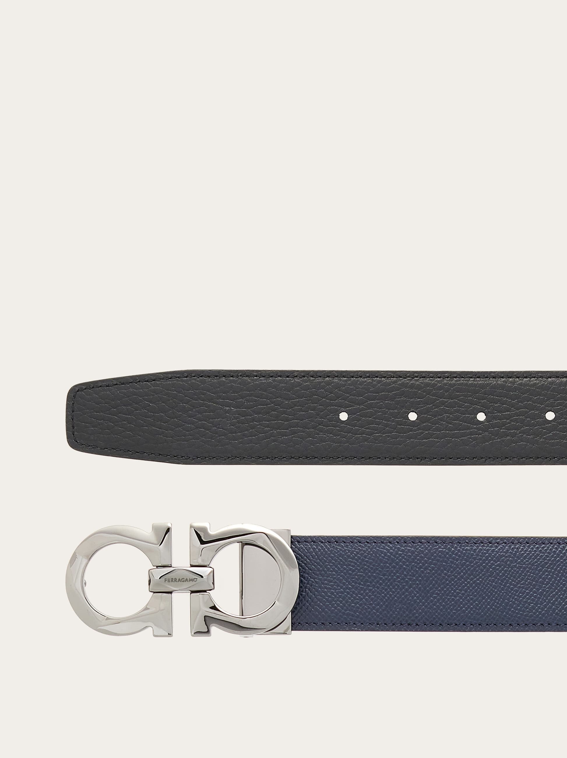  Ferragamo Herren Verstellbarer Gancini Wendegürtel Blau 