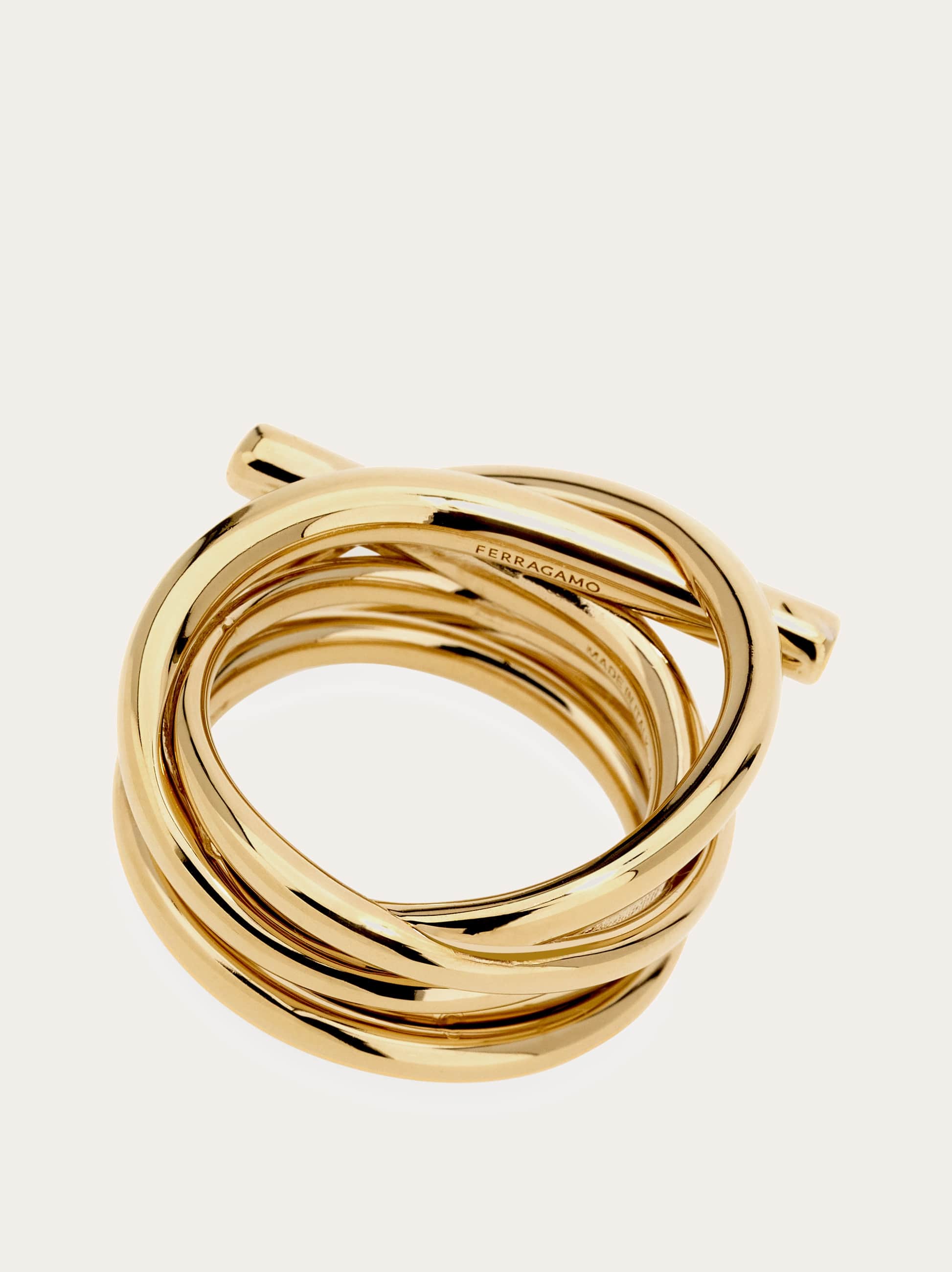  Ferragamo Damen Gancini Ring - Größe 56 Gold 