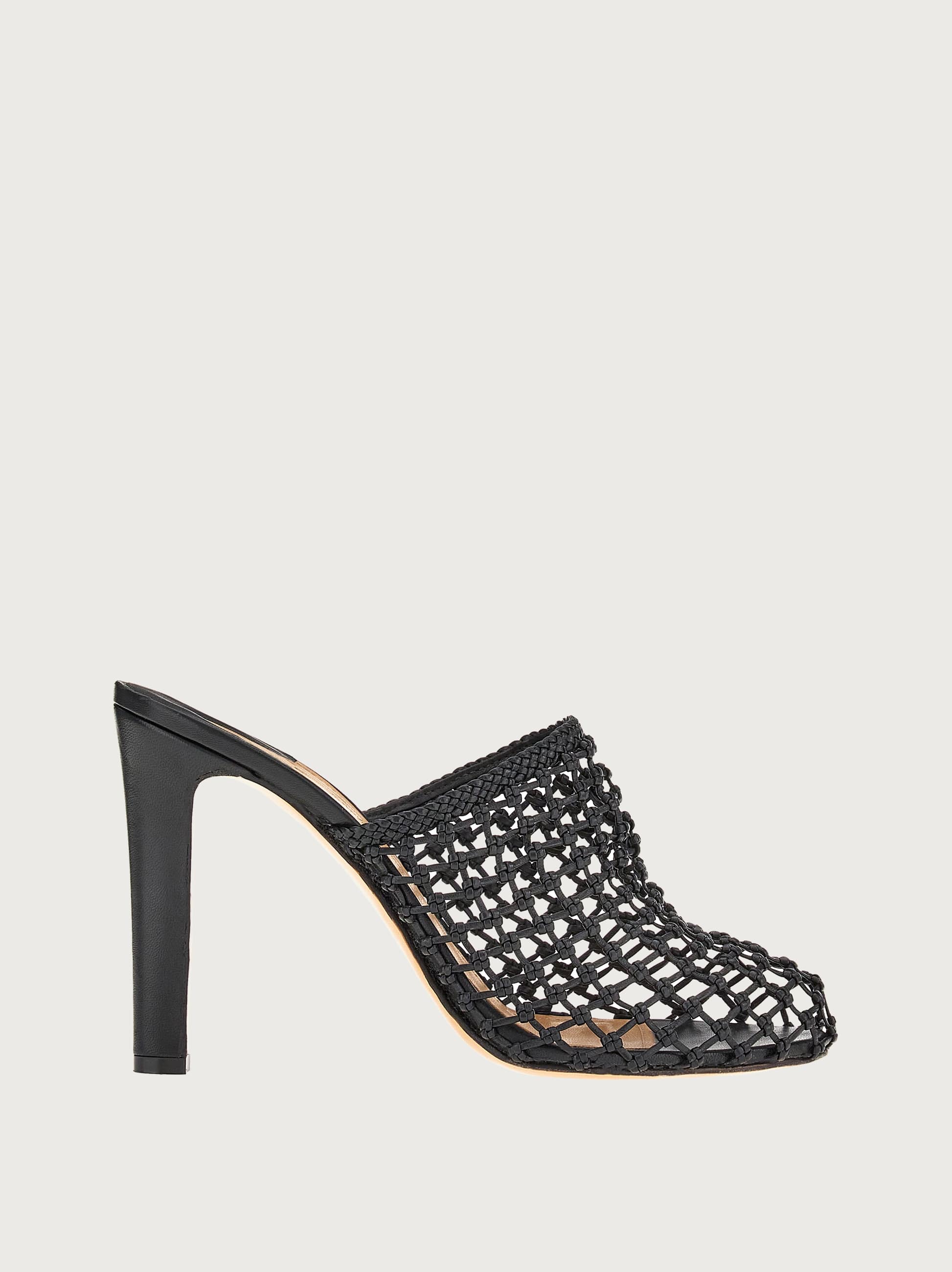 Ferragamo Ellasx5 Womens Leather Slip On Heels In Black