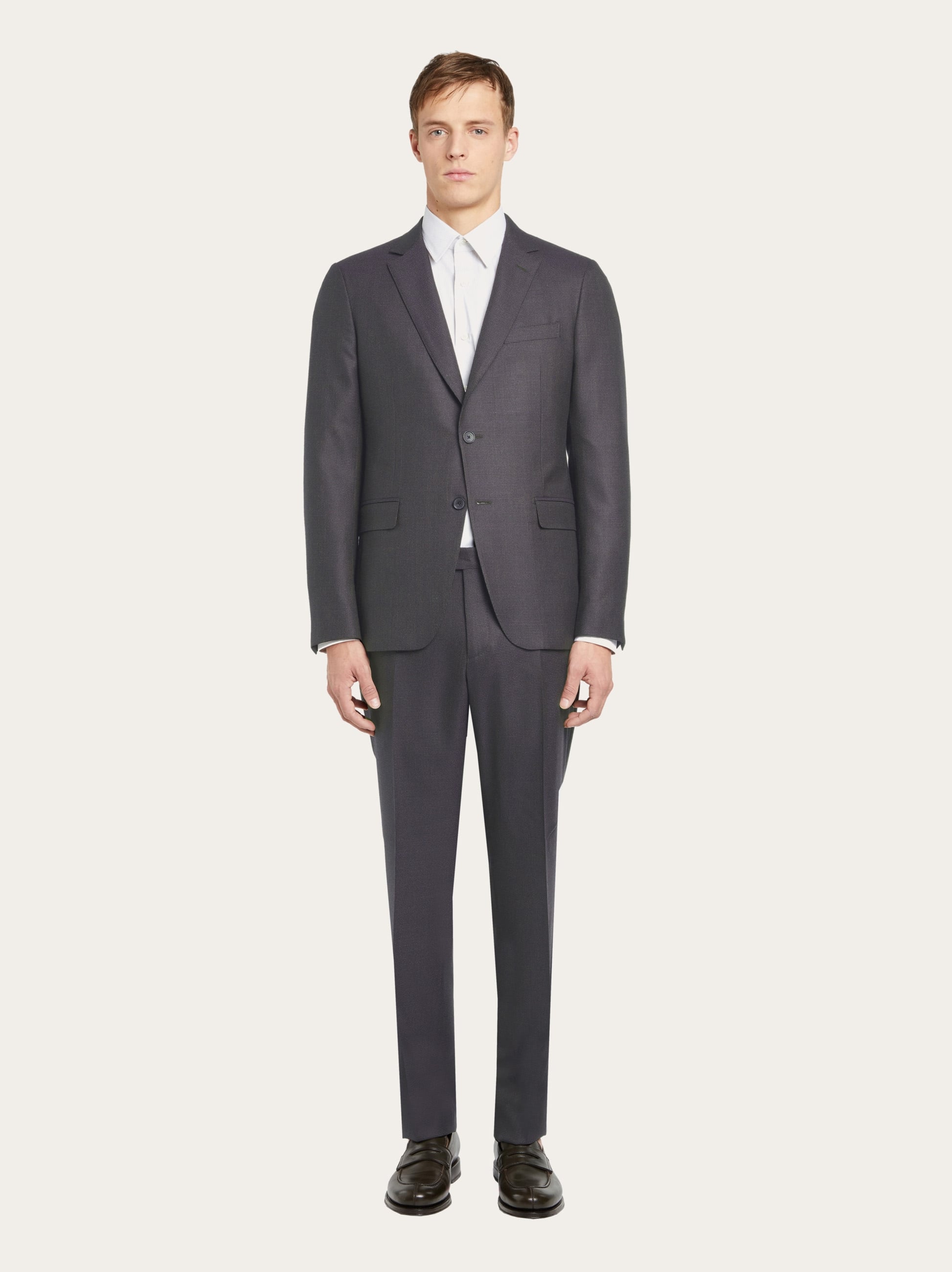  Ferragamo Herren Handgearbeiteter Anzug Grau 