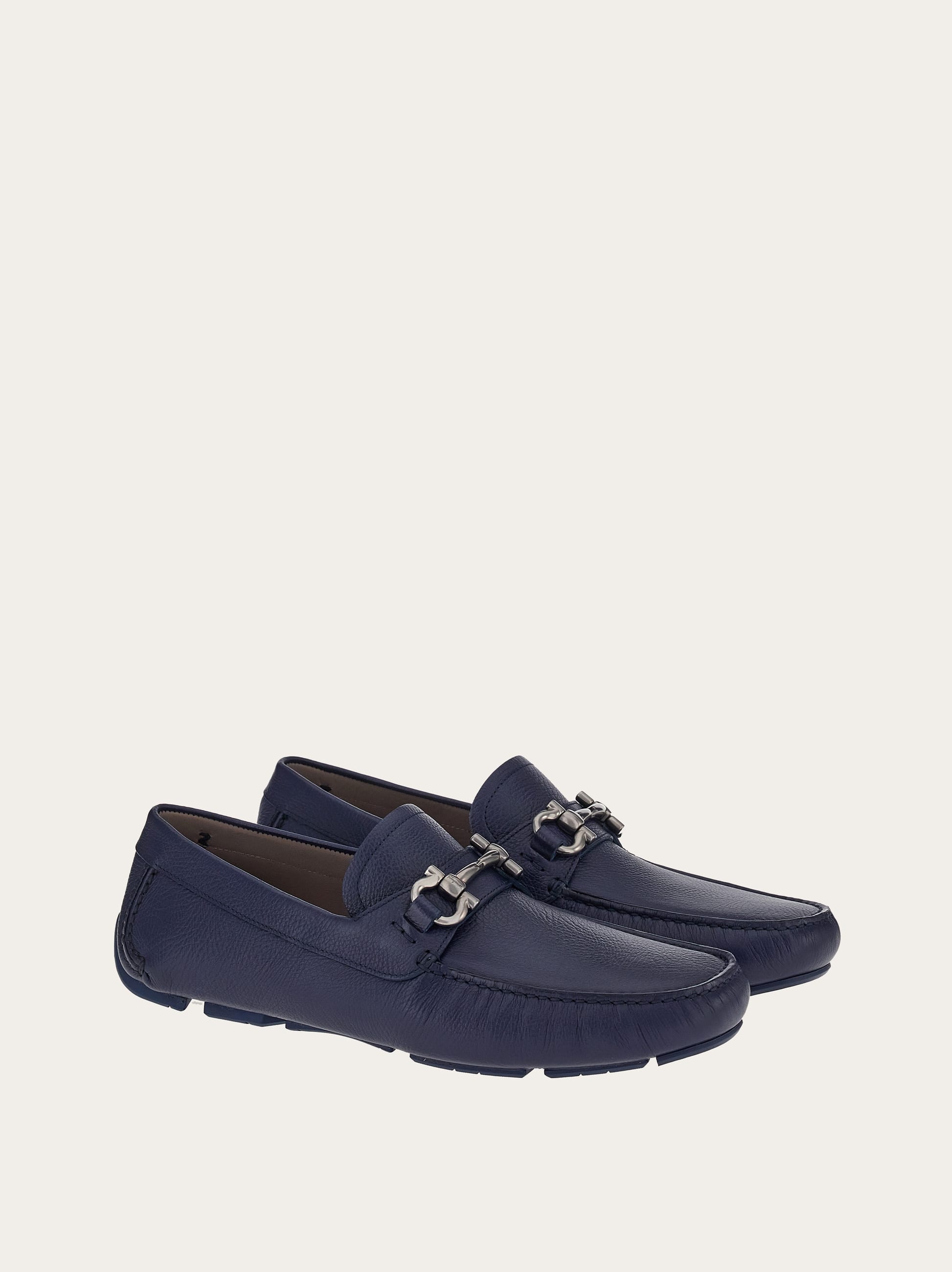  Ferragamo Herren Driver-mokassin Mit Gancini-ornament Blau Größe 43 