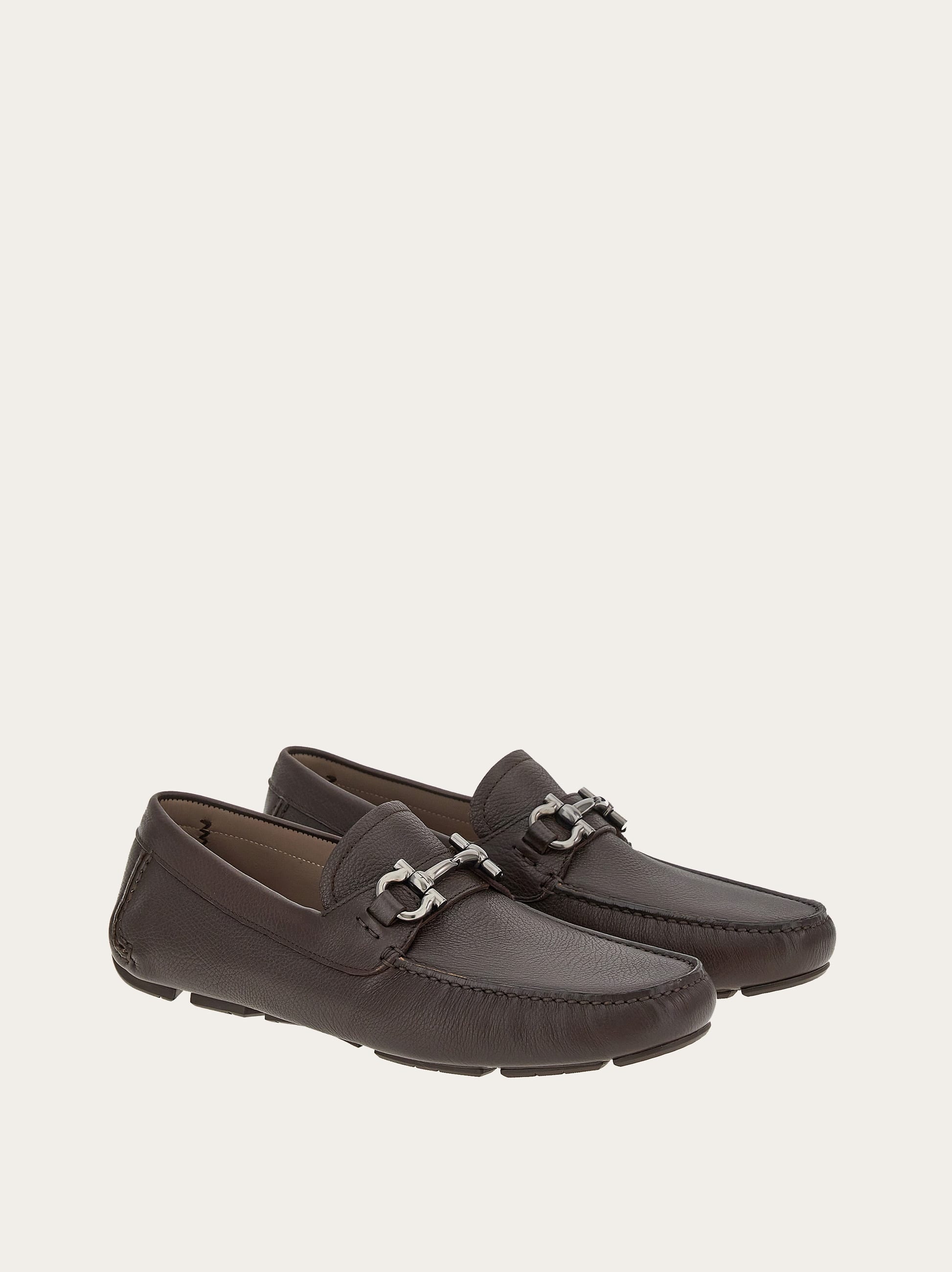  Ferragamo Herren Driver-mokassin Mit Gancini-ornament Braun Größe 42.5 