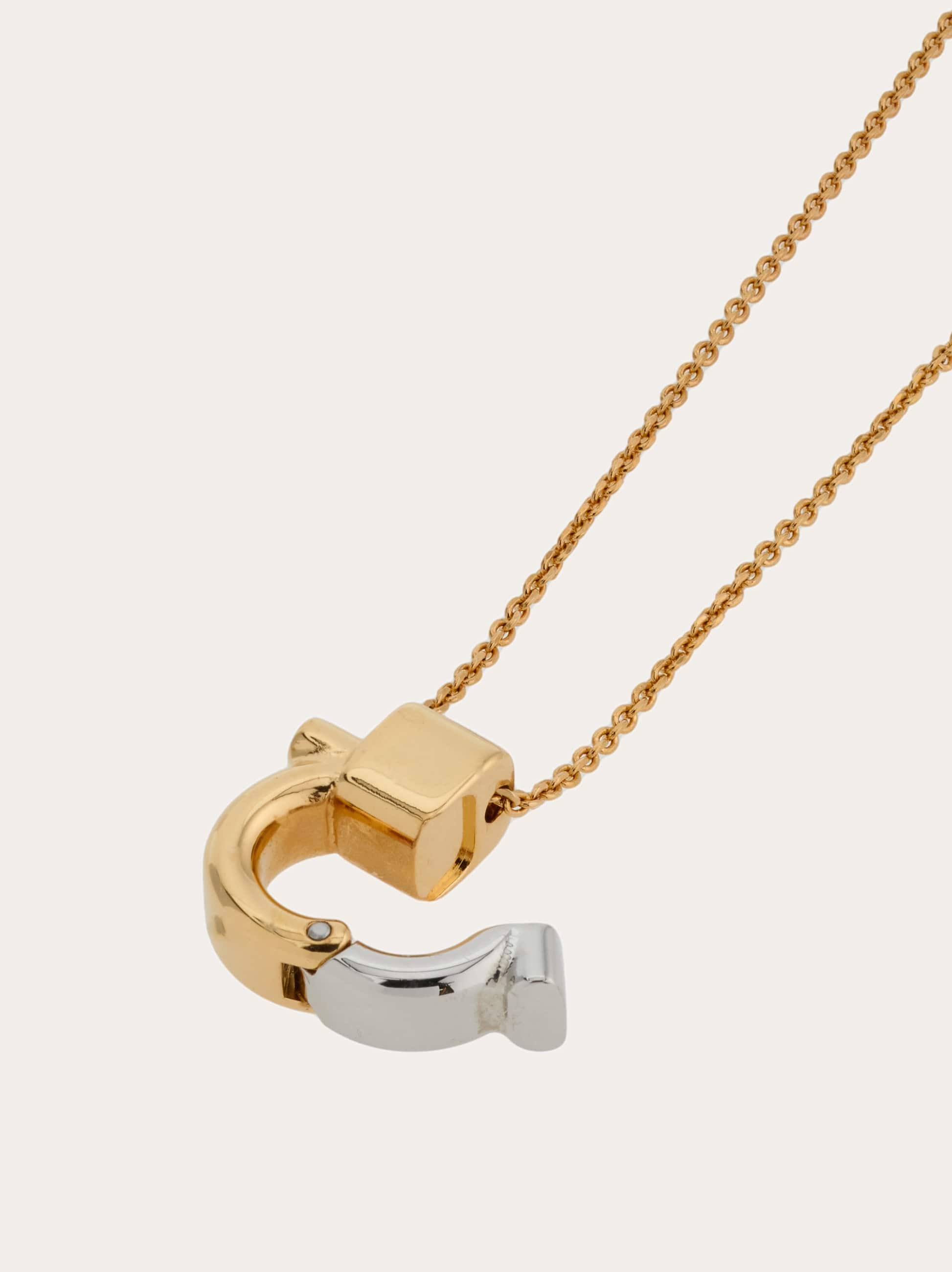 Ferragamo Gancini Pendant Necklace In Gold