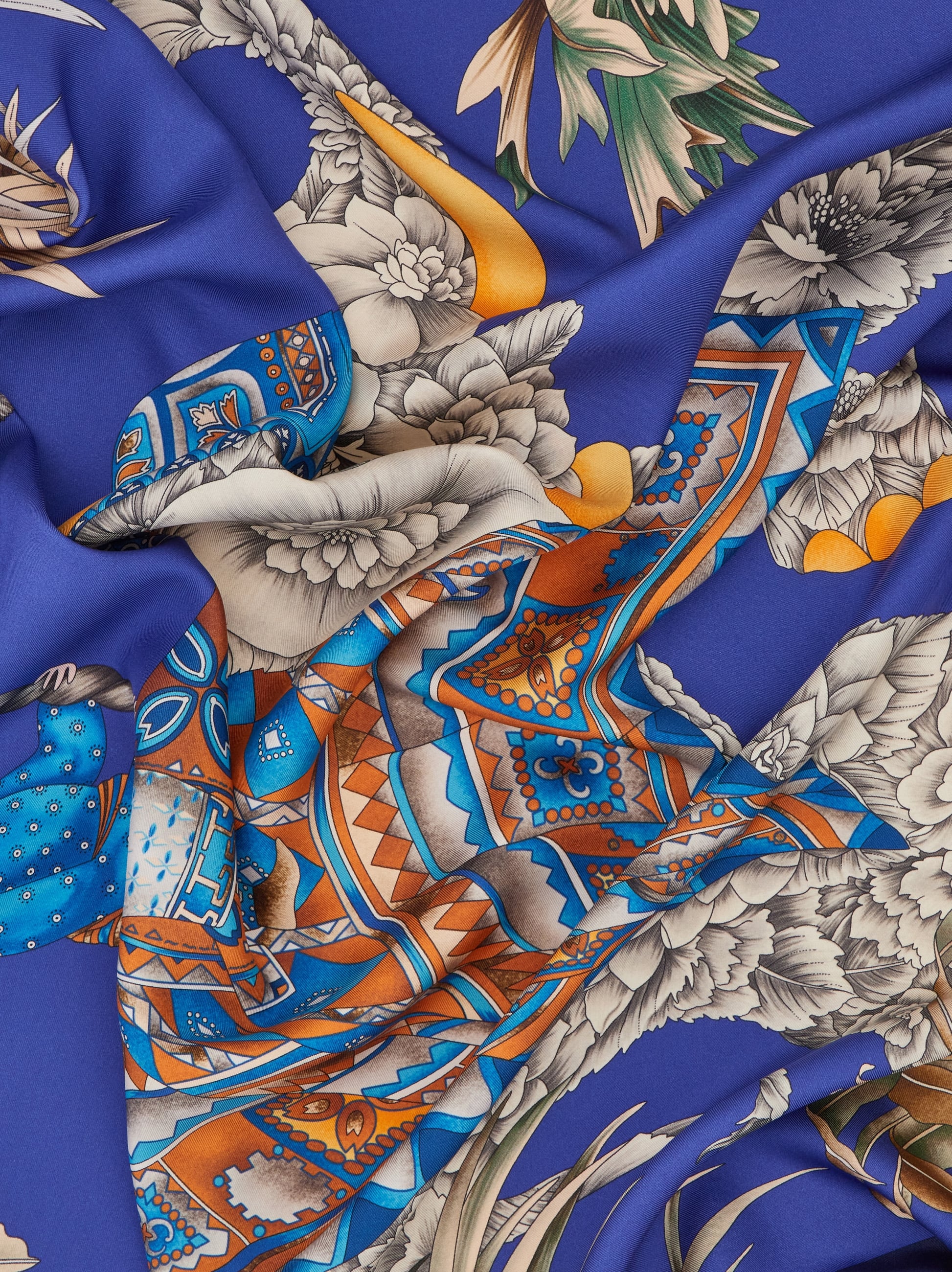 Ferragamo India Print Silk Scarf In Black