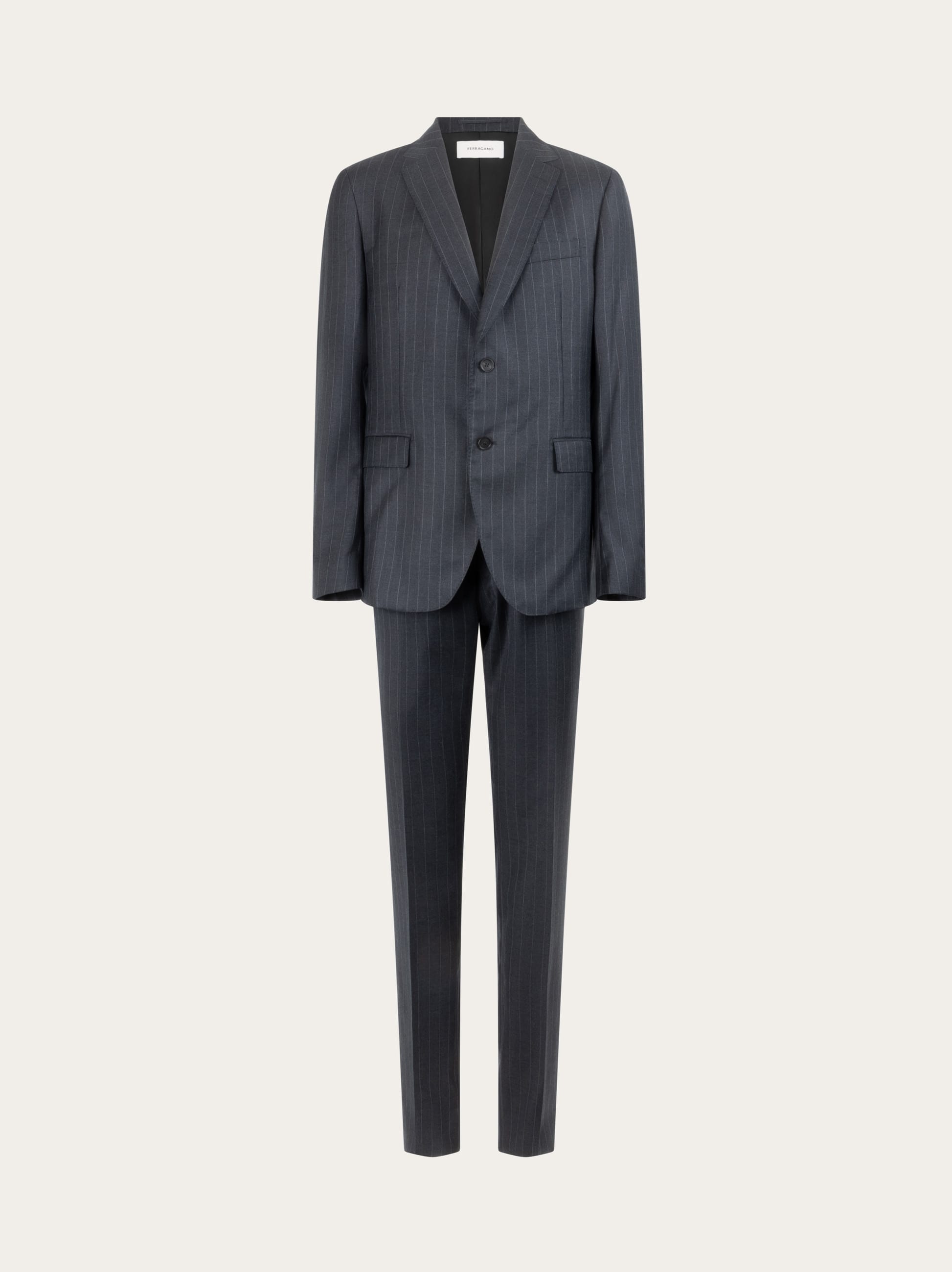 Ferragamo Check Suit In Wool In Black
