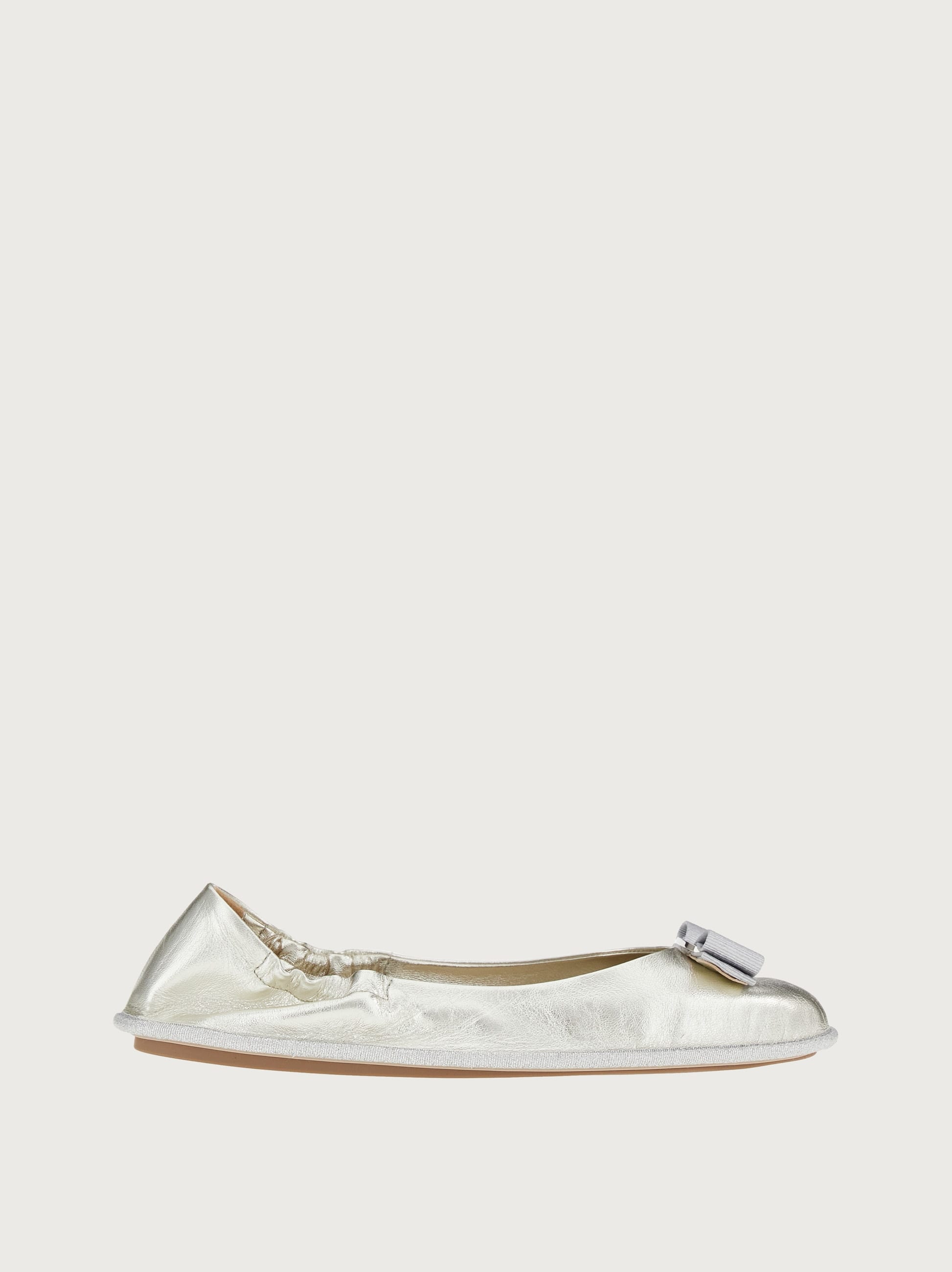 Ferragamo Nomadic Stories Ballet Flat In Silver