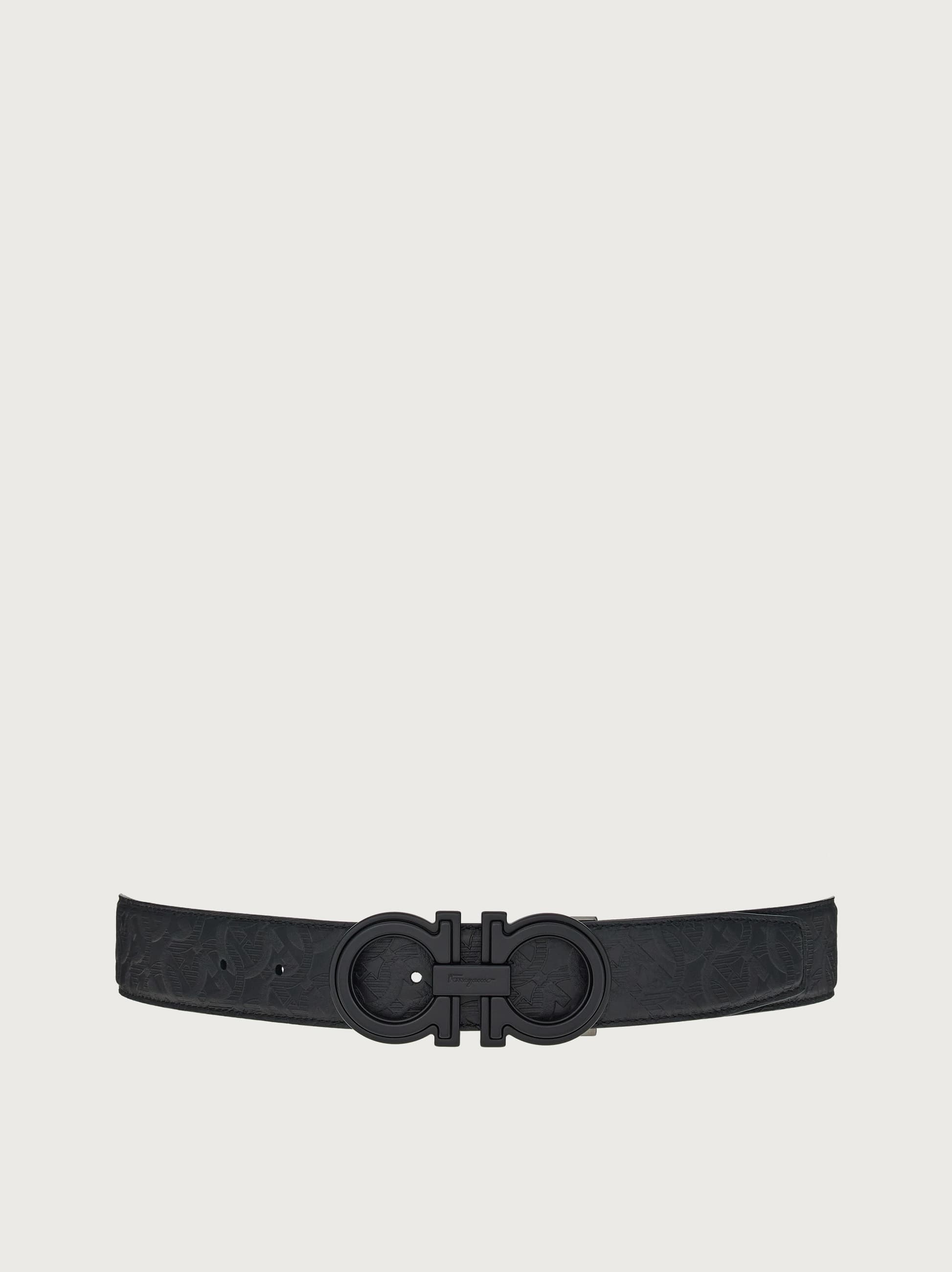 Ferragamo Reversible And Adjustable Gancini Belt In Blue