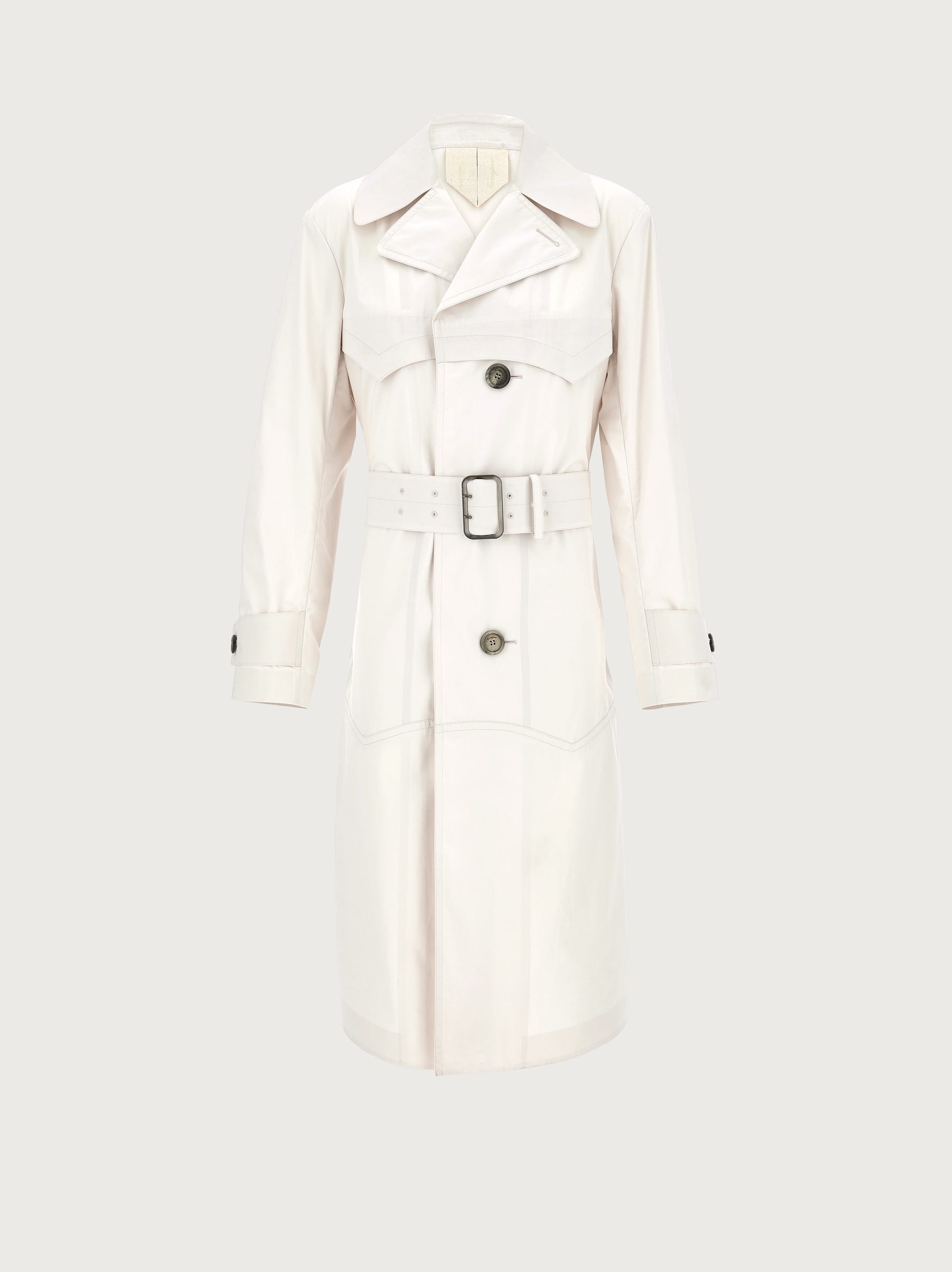 Ferragamo Single Breasted Trench In White