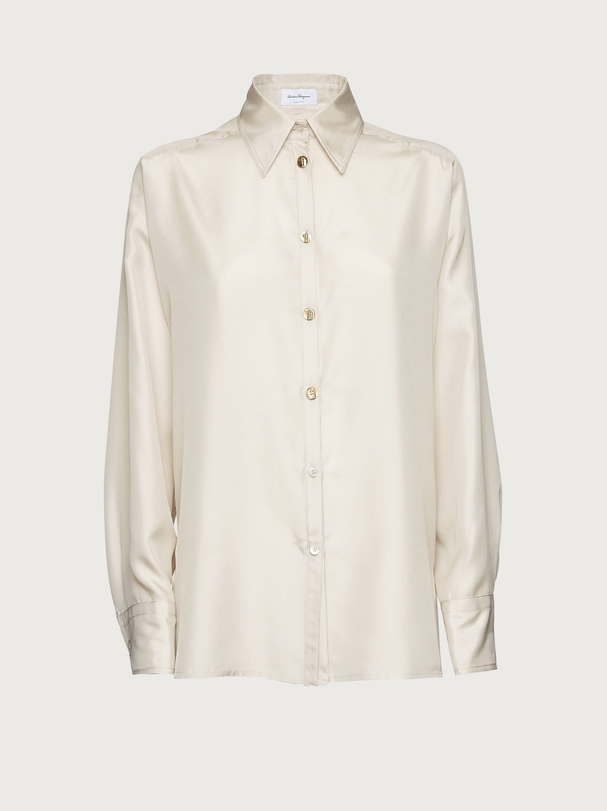 Ferragamo Technical Silk Shirt In White