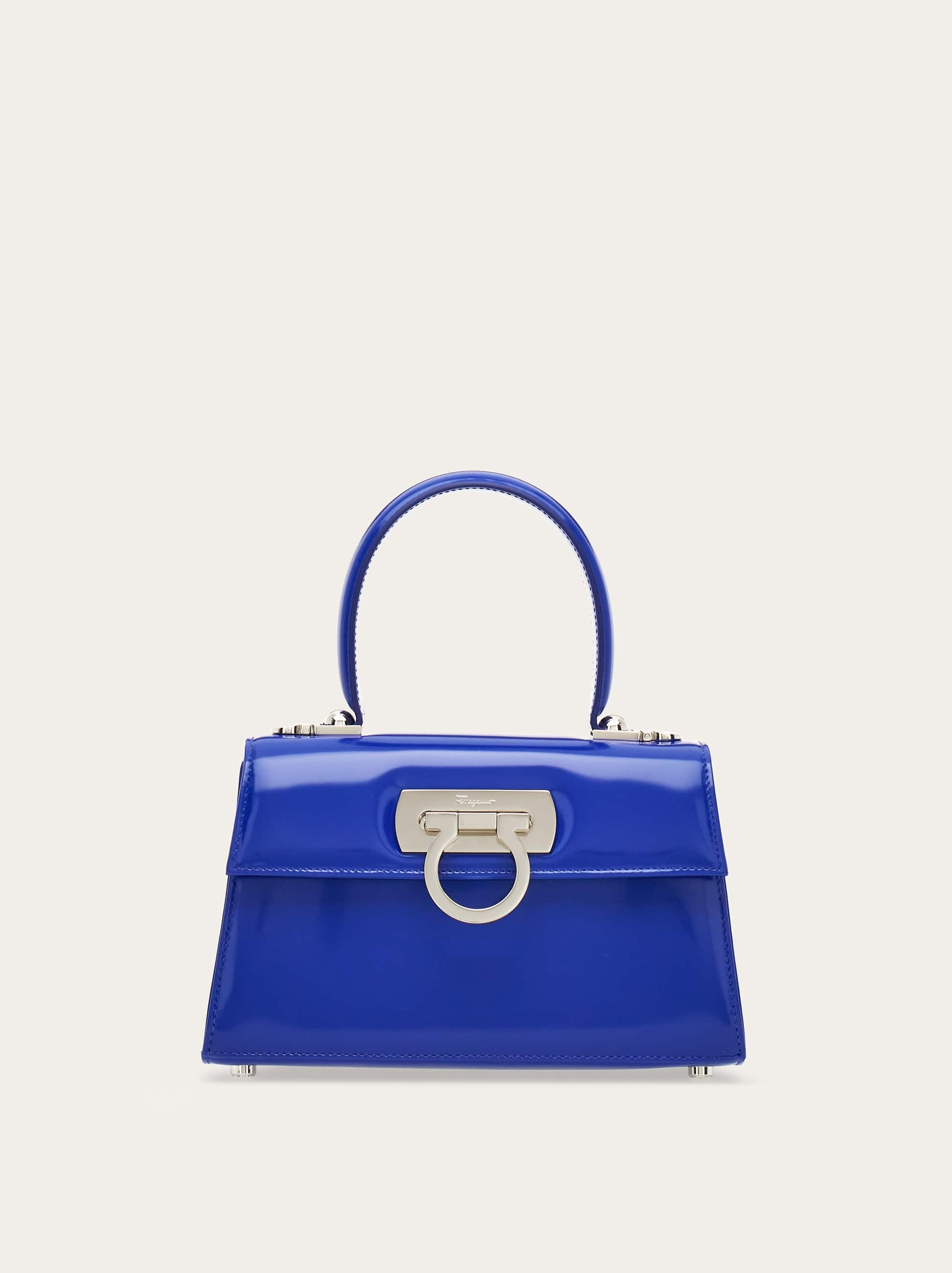 Shop Ferragamo Iconic Top Handle In Blue