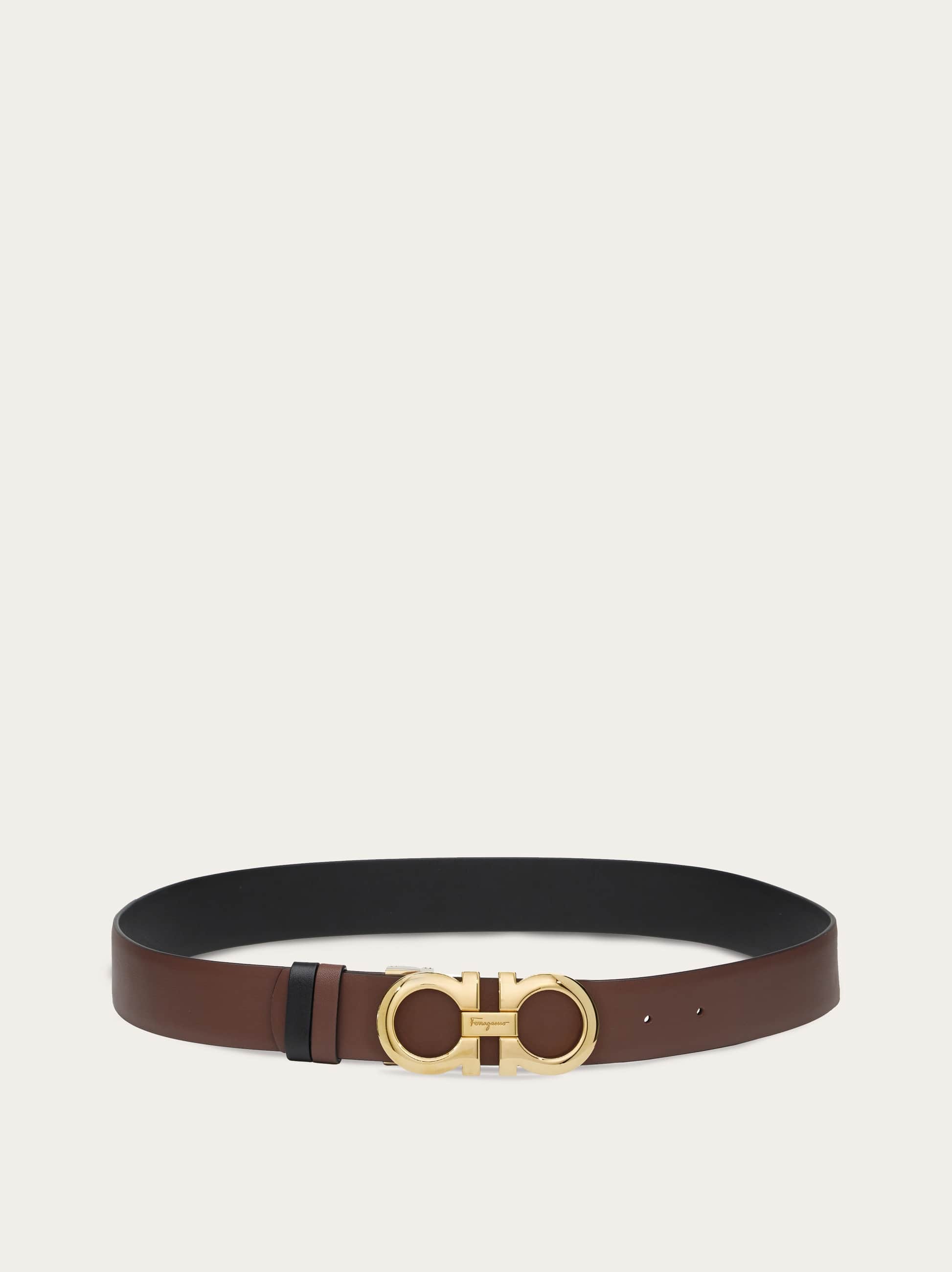  Ferragamo Damen Verstellbarer Gancini-wendegürtel Braun 