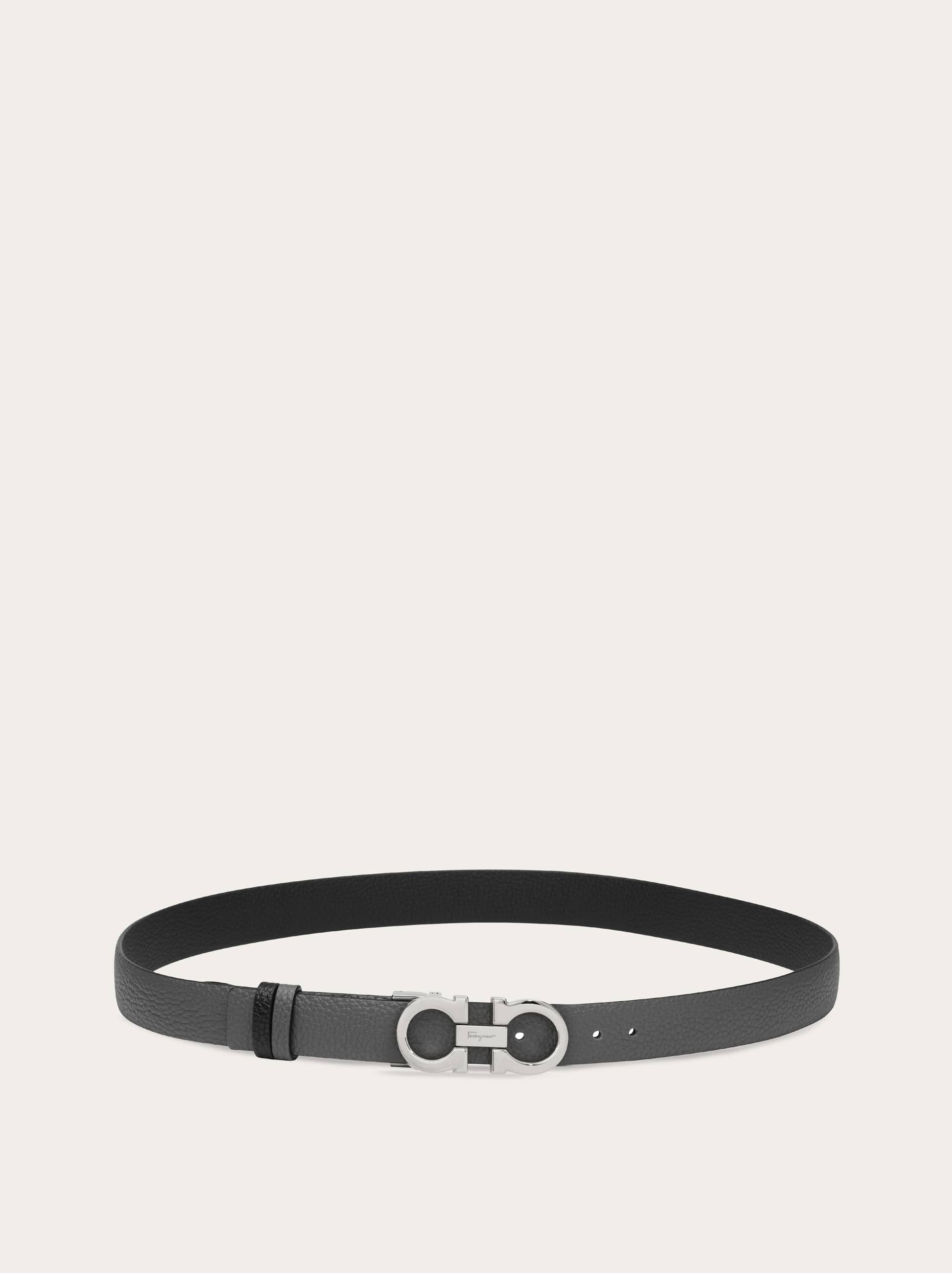  Ferragamo Damen Verstellbarer Gancini-wendegürtel Grau 