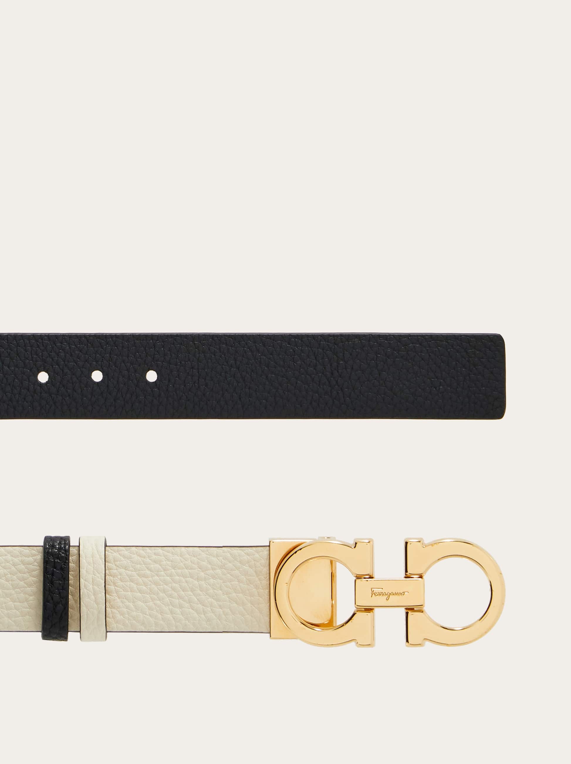  Ferragamo Damen Verstellbarer Gancini-wendegürtel Weiß 