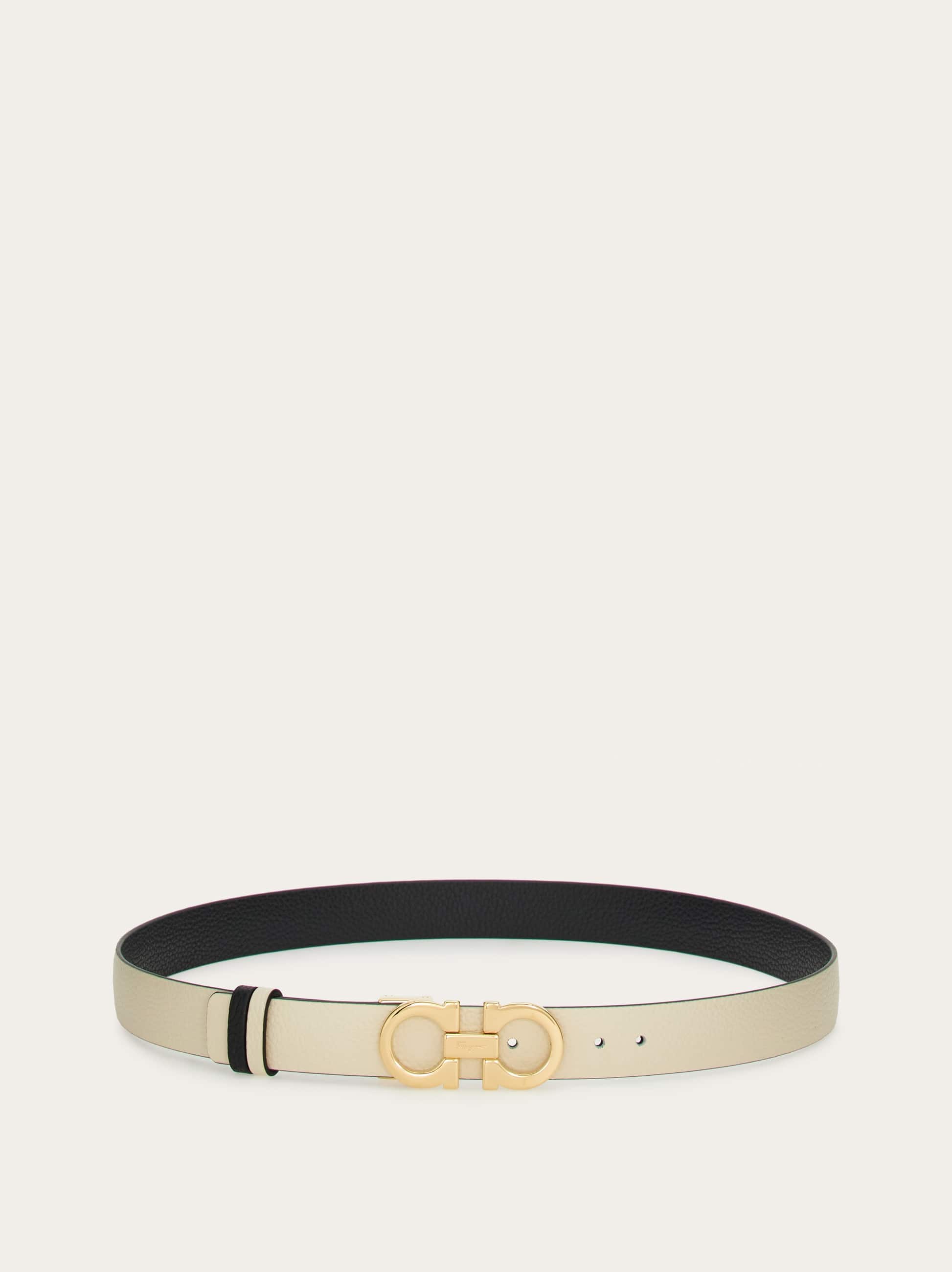  Ferragamo Damen Verstellbarer Gancini-wendegürtel Weiß 