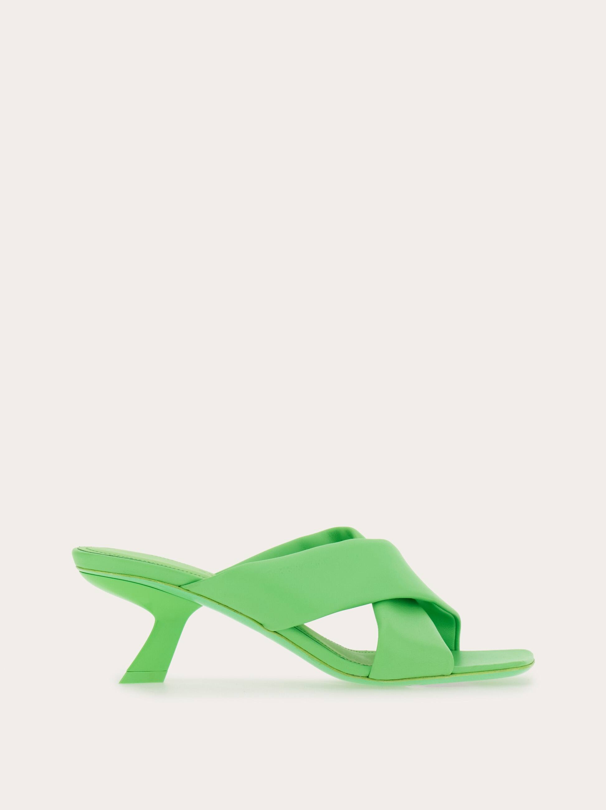 Ferragamo Crossover-strap Slider In Green