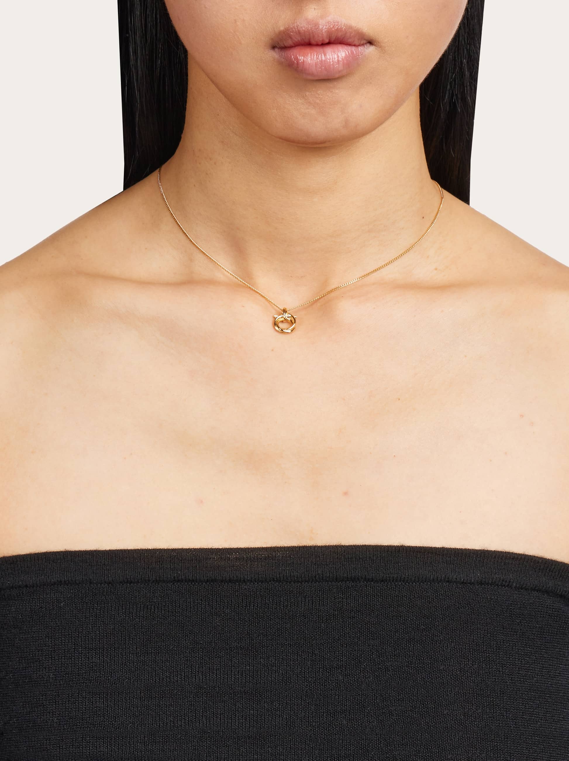  Ferragamo Damen Kette Mit Gancini-anhänger Gold 
