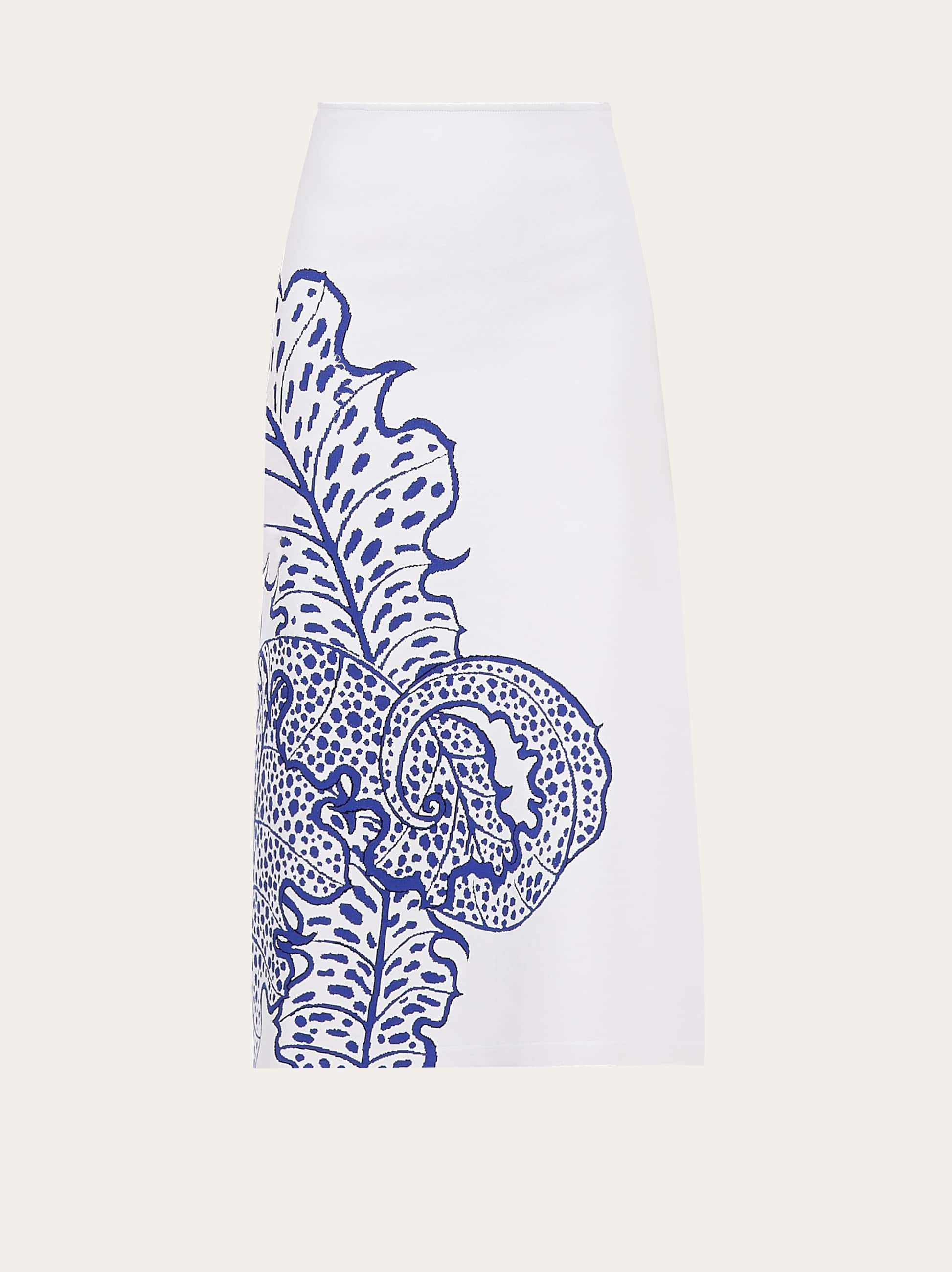 Ferragamo Viscose Jacquard Skirt In White